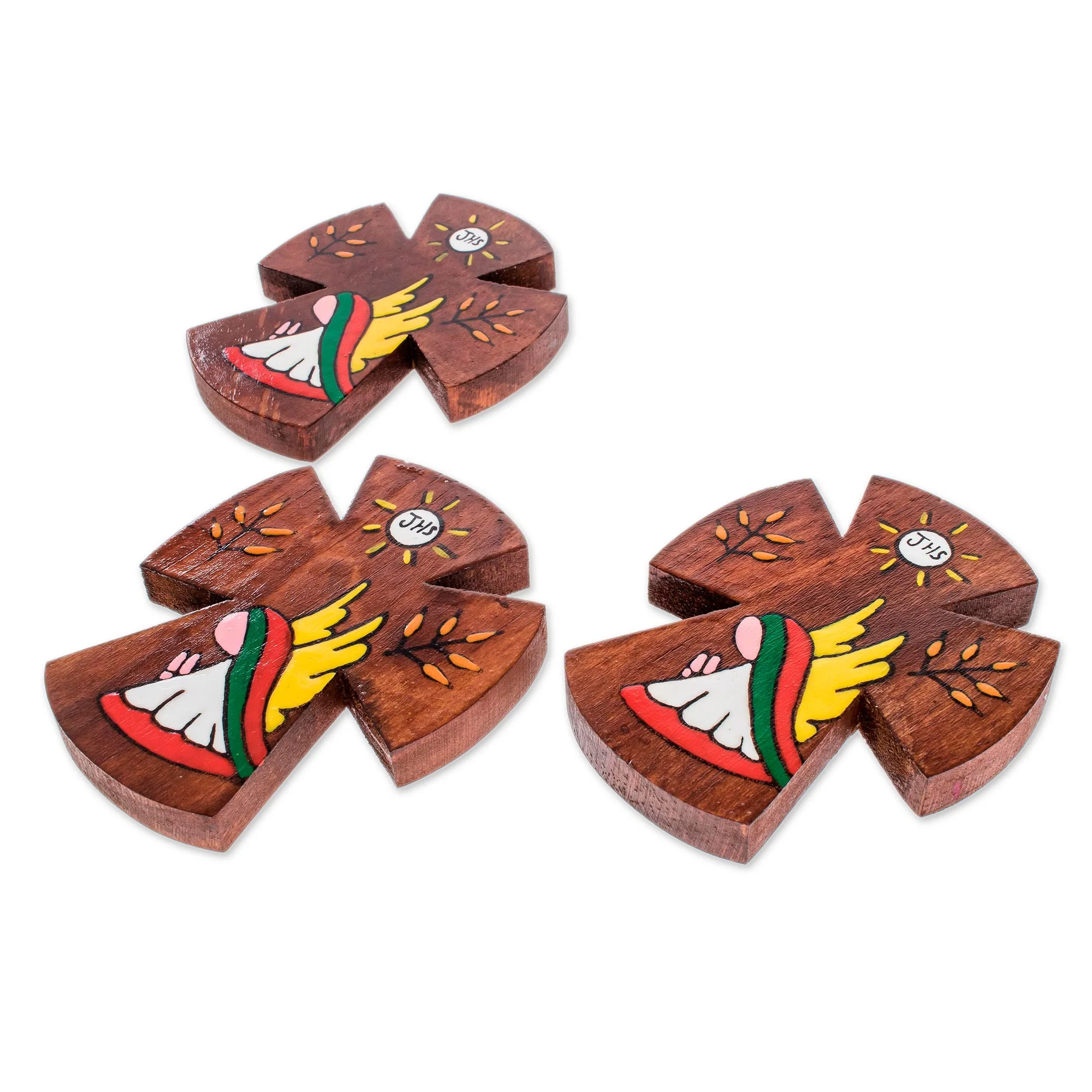 Prayer of Love Pinewood Wall Crosses from El Salvador (Set of 3) - Image 3