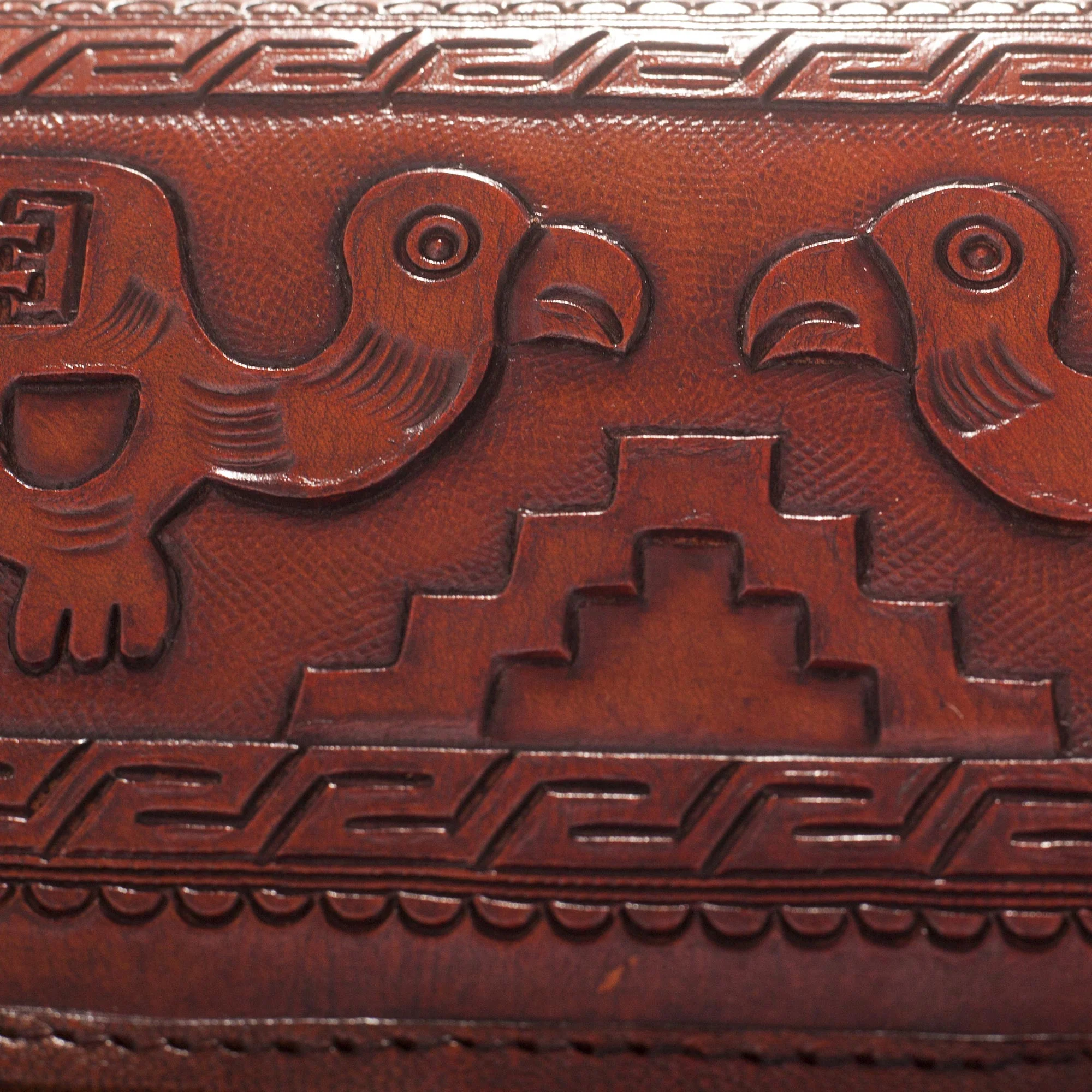 Pre-Hispanic Birds Leather Sling with Pre-Hispanic Bird Motifs from Peru - Image 5