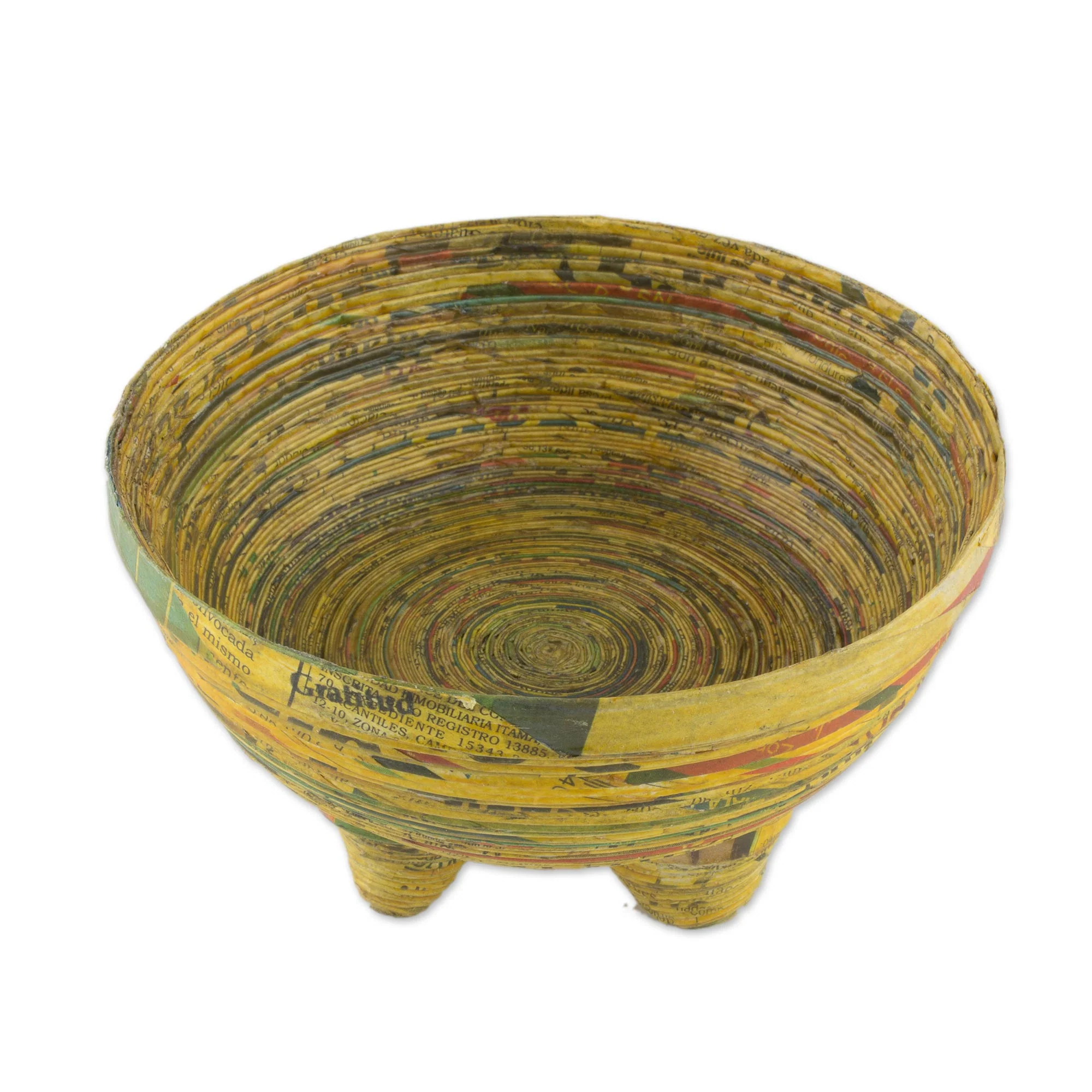 Pretty Benediction Handmade Recycled Paper Decorative Bowl from Guatemala - Image 2