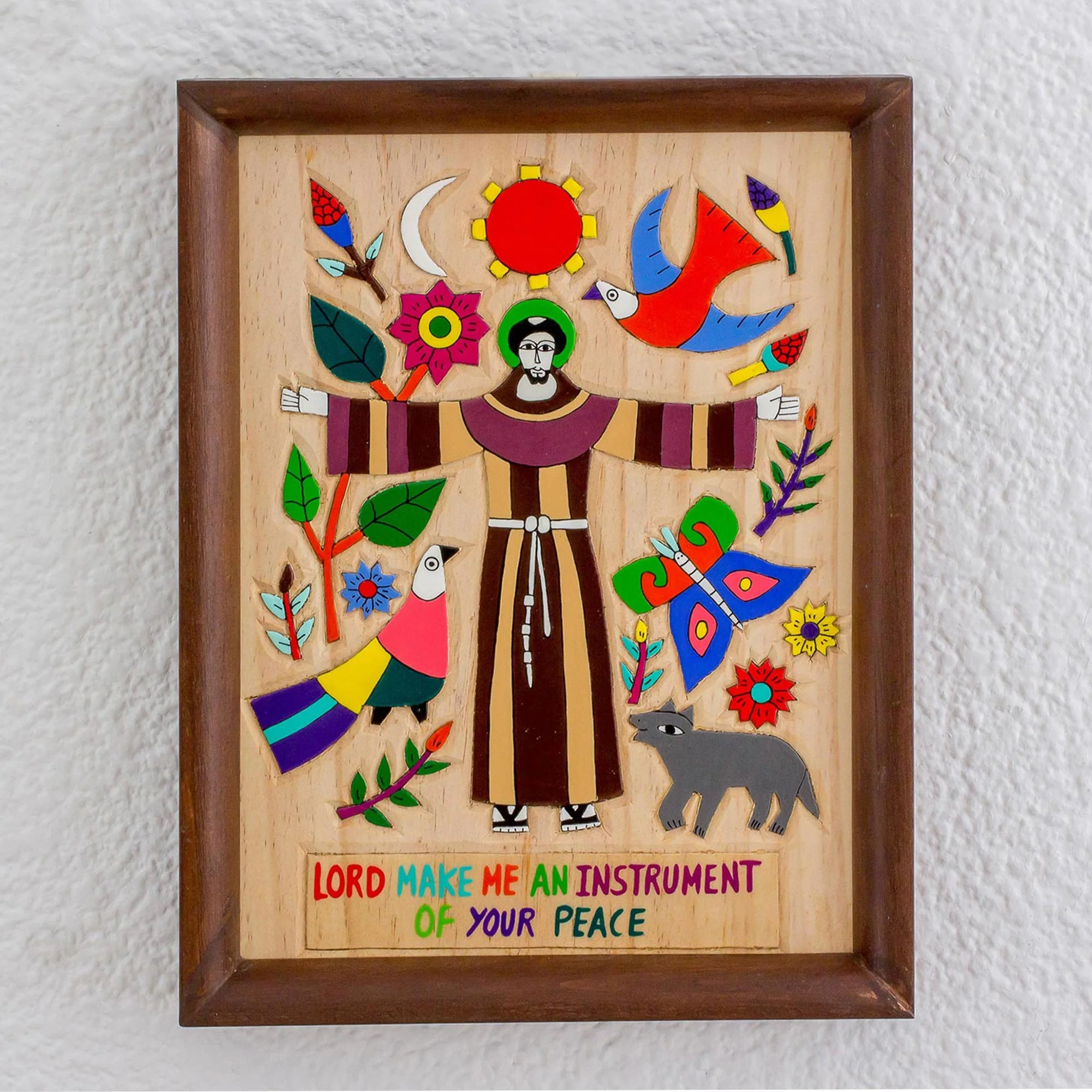 Proclamation of Love Wood Relief Panel Depicting Jesus Christ from El Salvador