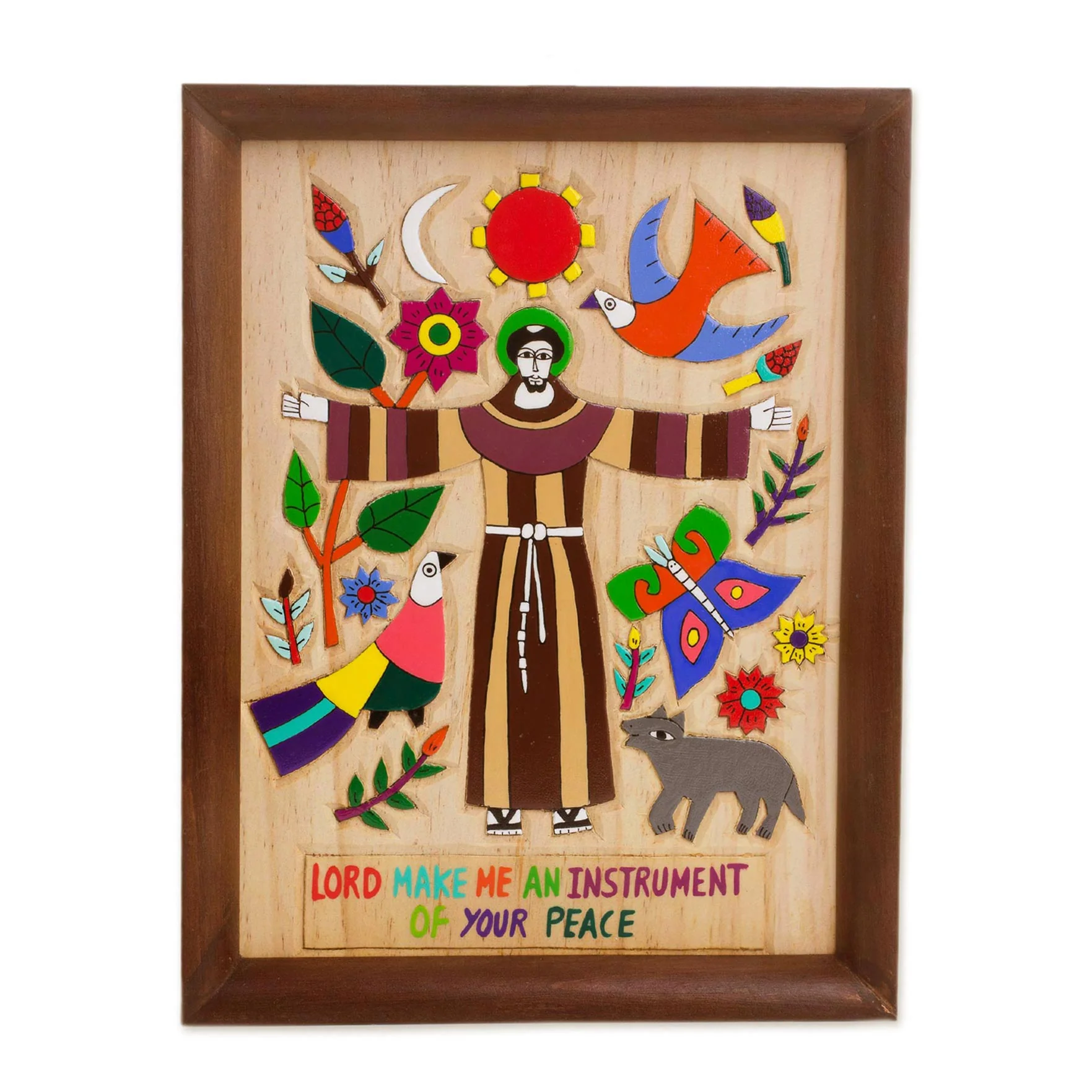 Proclamation of Love Wood Relief Panel Depicting Jesus Christ from El Salvador - Image 2