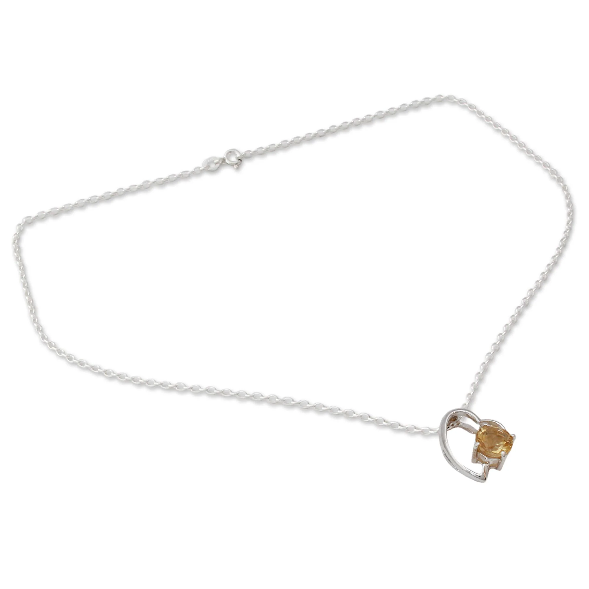 Promise of Love Indian Heart Jewelry Sterling Silver and Citrine Necklace - Image 3