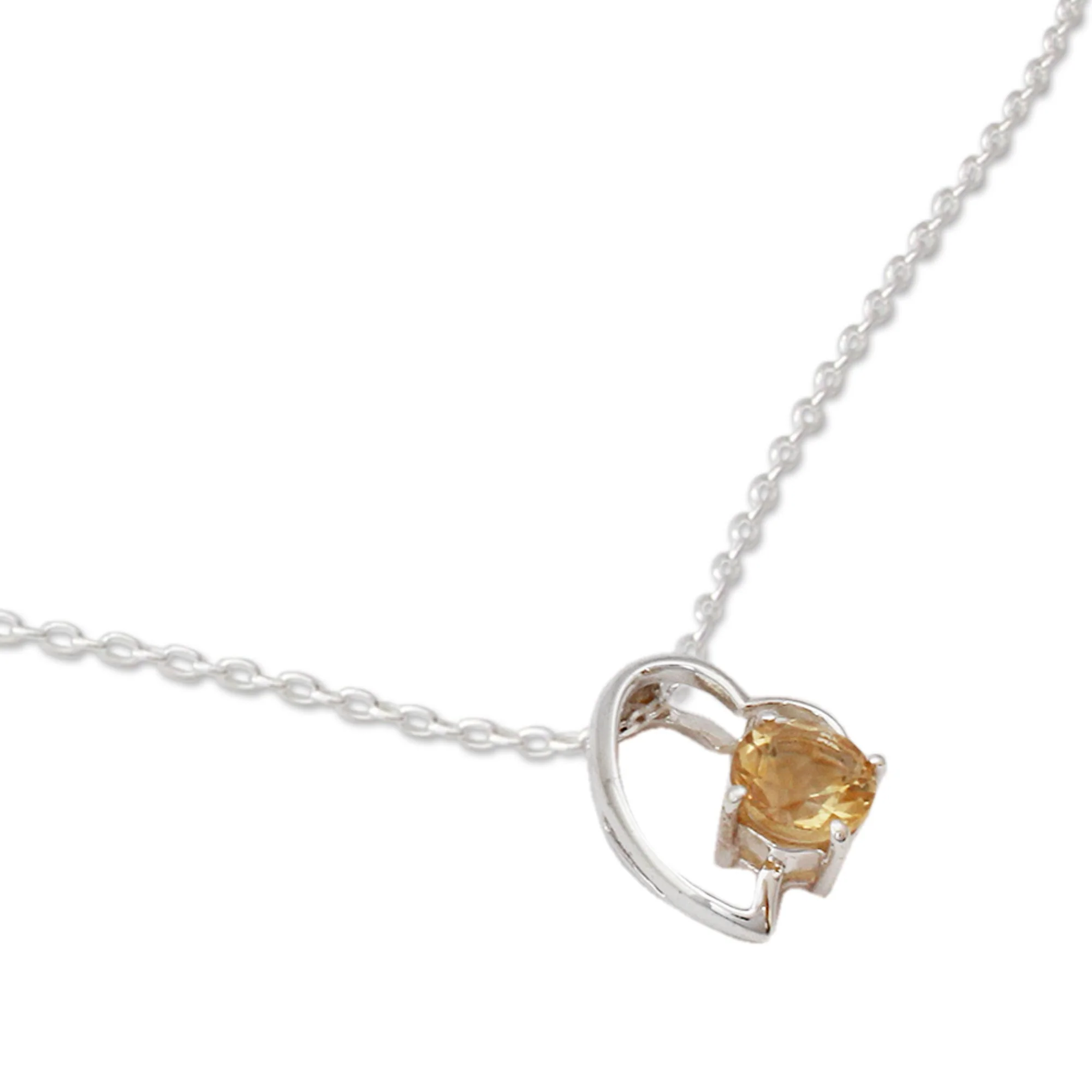 Promise of Love Indian Heart Jewelry Sterling Silver and Citrine Necklace - Image 4