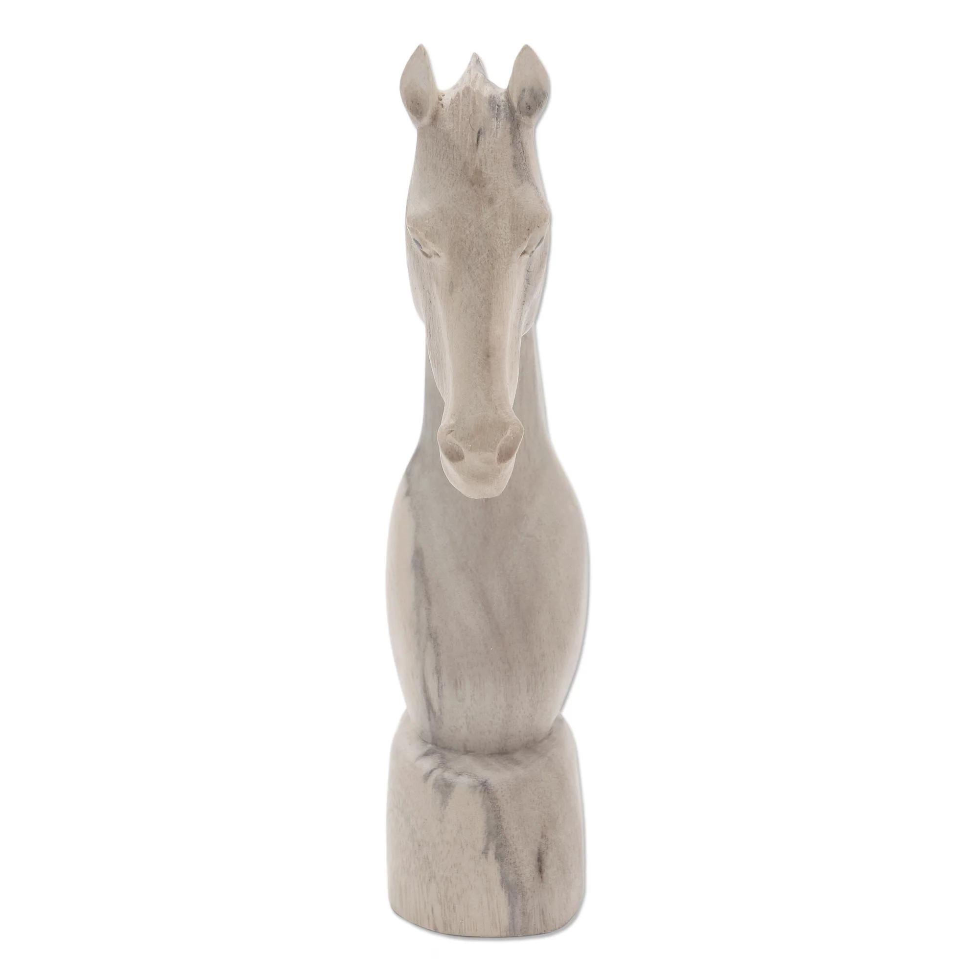 Proud Horse Hand Carved Hibiscus Wood Horse Head Sculpture - Image 4