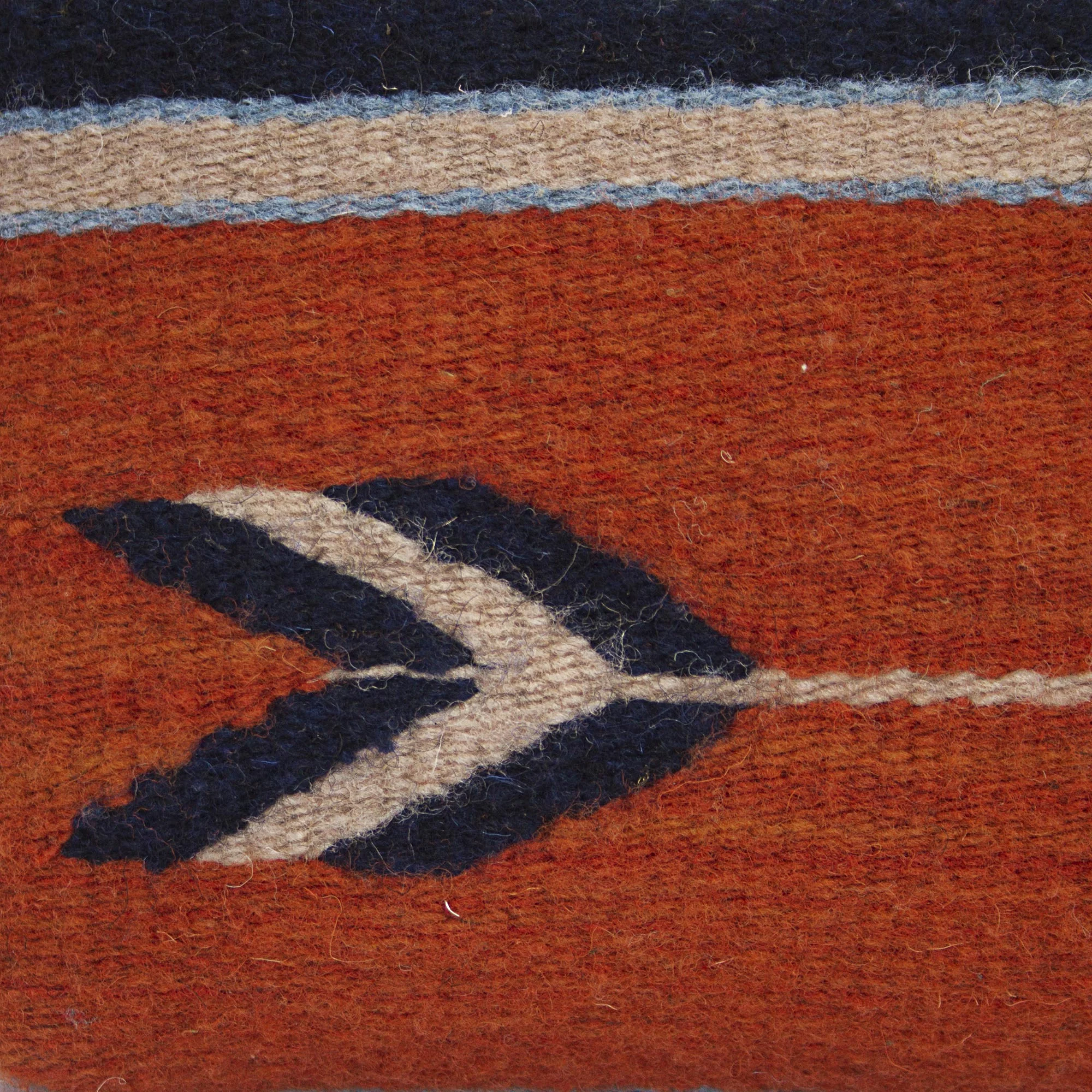 Pumpkin Arrow Hand Made Wool Baguette Handbag in Pumpkin from Mexico - Image 5