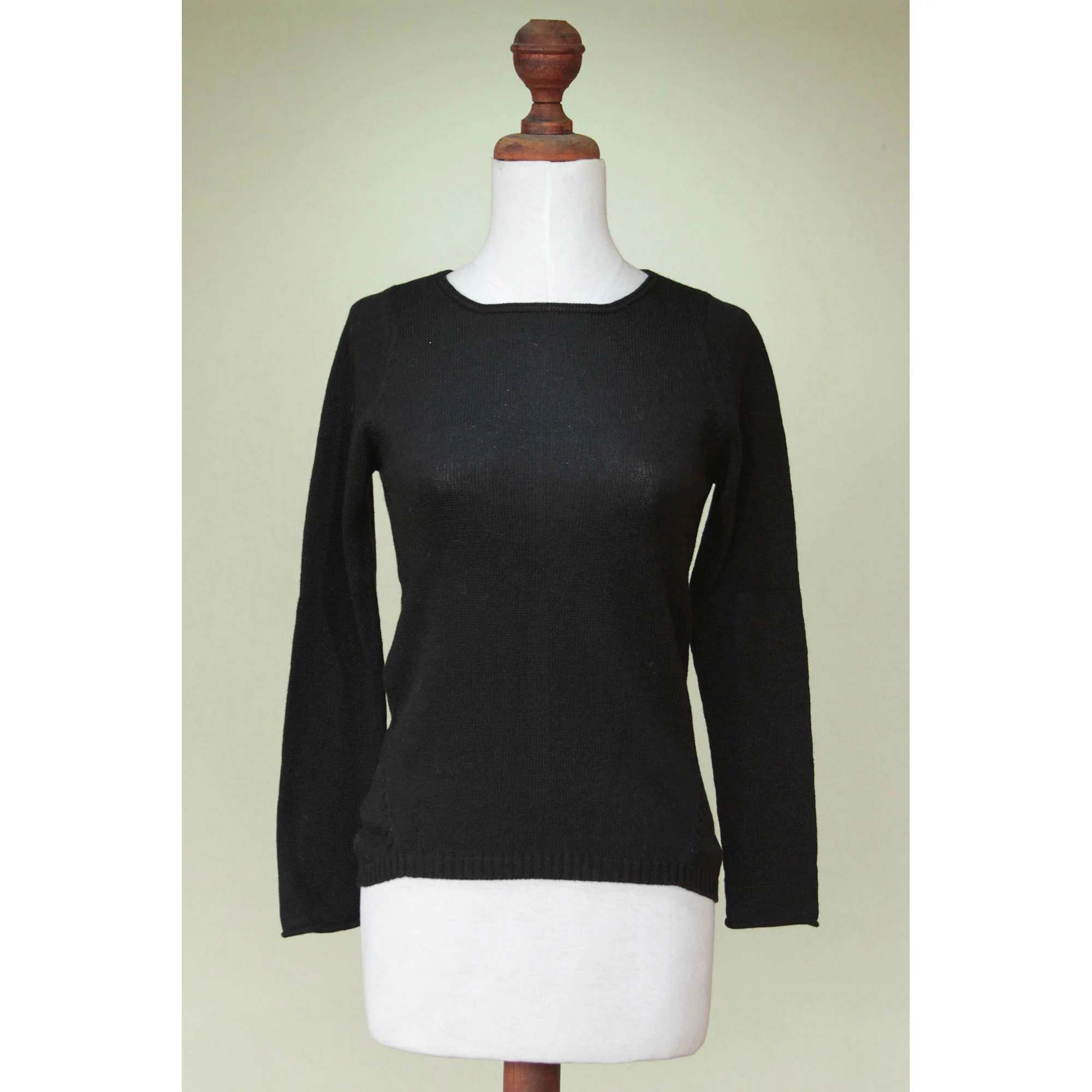 Puno Black Cotton & Alpaca Sweater - Image 5