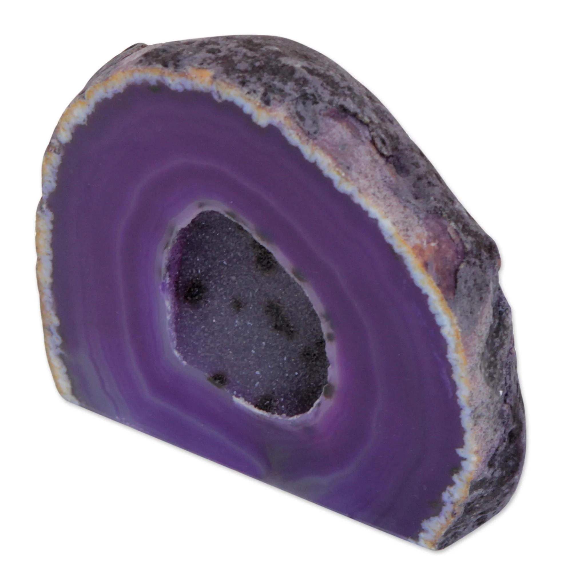 Purple Geode Purple Agate Gemstone Decor Accessory from Brazil - Image 2