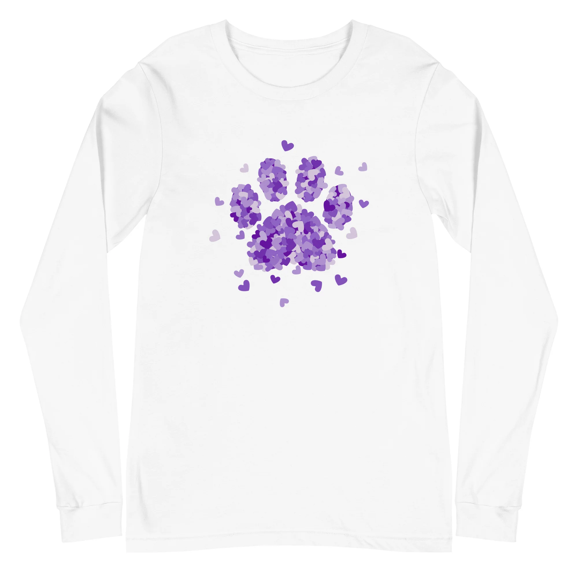 Purple Paw Print of Hearts Long Sleeve Tee - Image 10