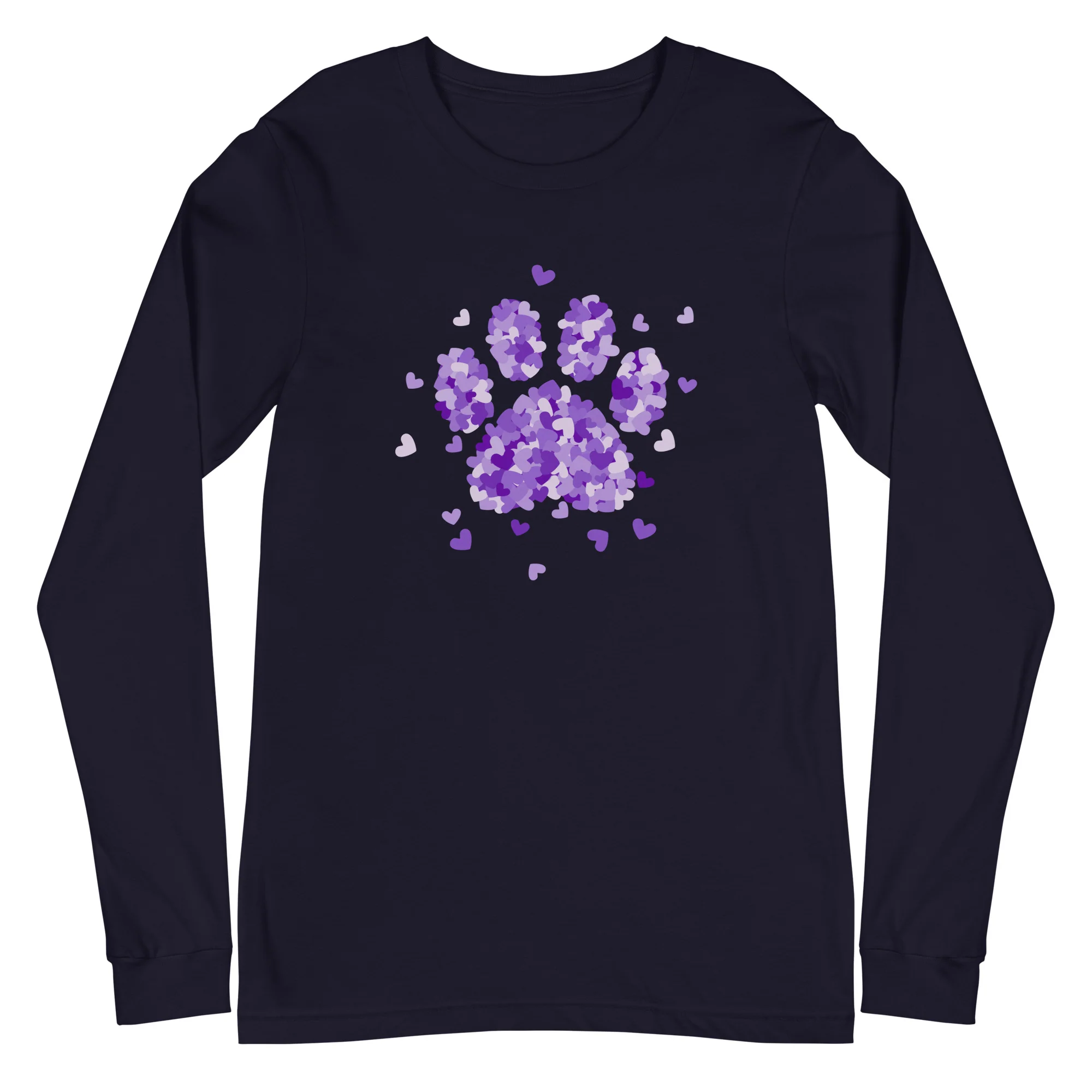 Purple Paw Print of Hearts Long Sleeve Tee - Image 4