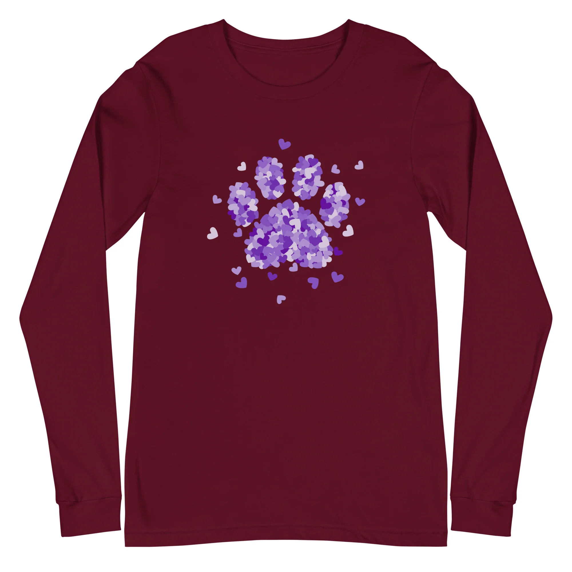 Purple Paw Print of Hearts Long Sleeve Tee - Image 5