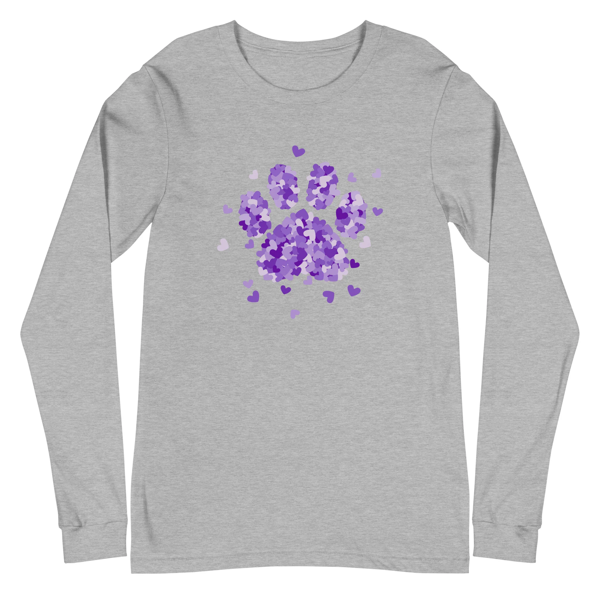 Purple Paw Print of Hearts Long Sleeve Tee - Image 9