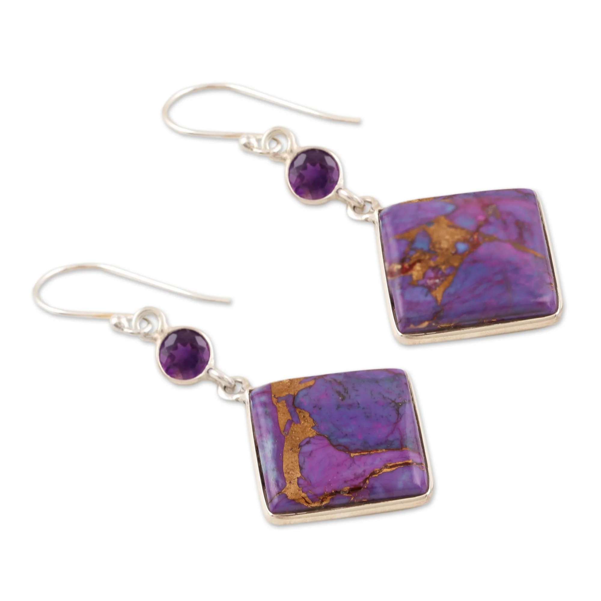 Purple Throne Sterling Silver and Amethyst Dangle Earrings - Image 4
