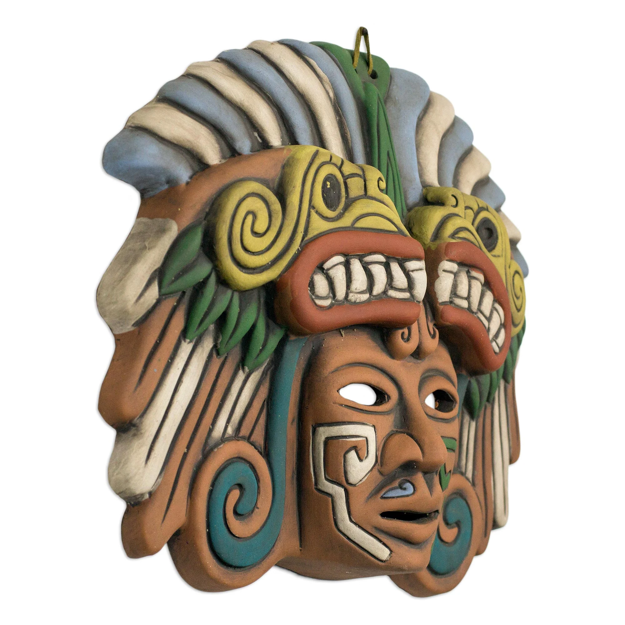 Quetzalcoatl in Teotihuacan Handcrafted Ceramic Mask from Teotihuacan - Image 3