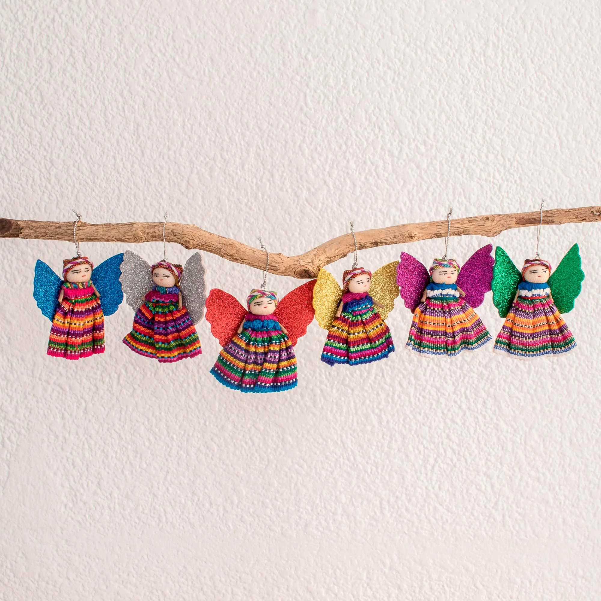 Quitapenas Angels Cultural Cotton Angel Ornaments from Guatemala (Set of 6) - Image 3