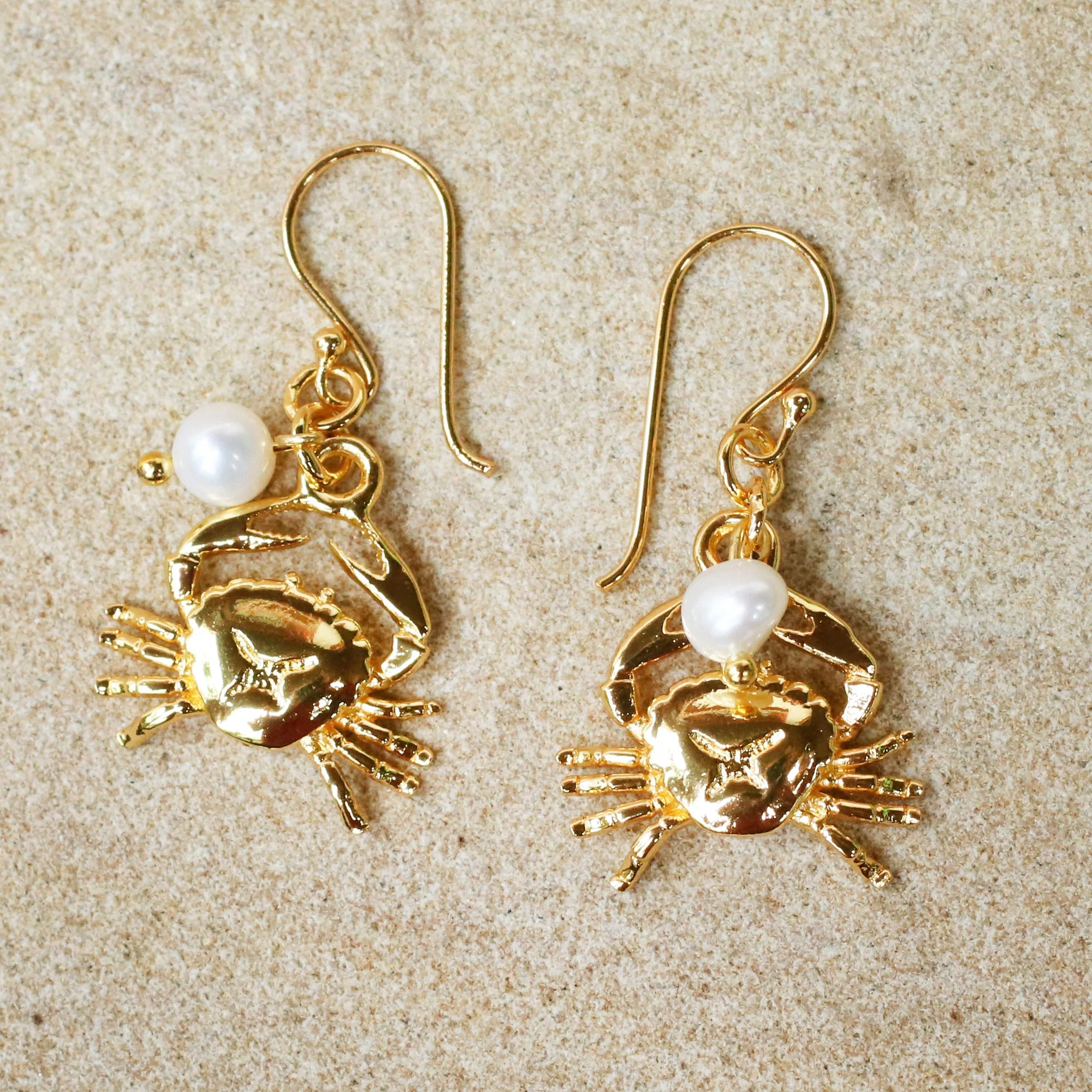 Radiant Cancer Gold Plated Cultured Pearl Cancer Earrings from Thailand - Image 3