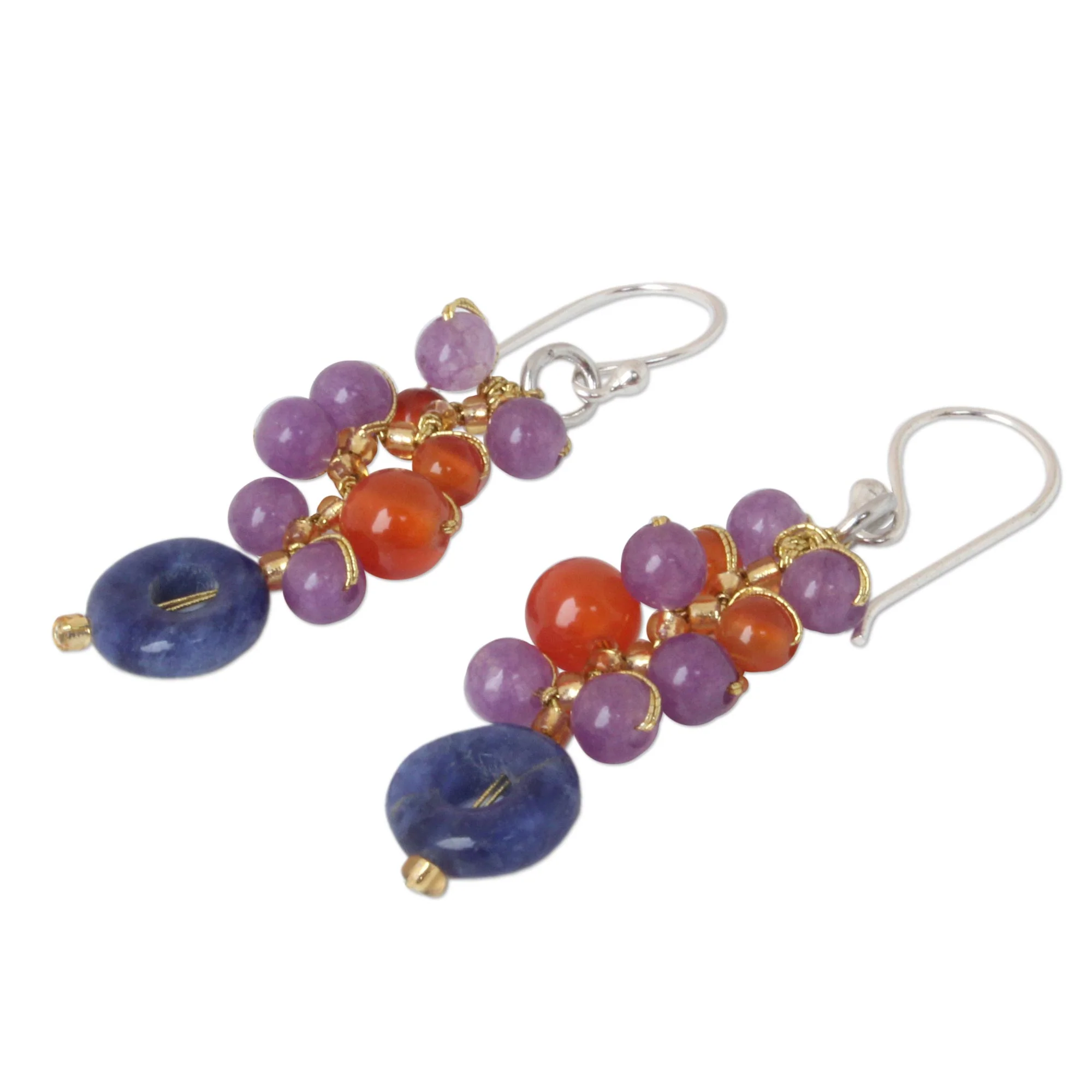 Radiant Color Multi-Gem Dangle Earrings - Image 3