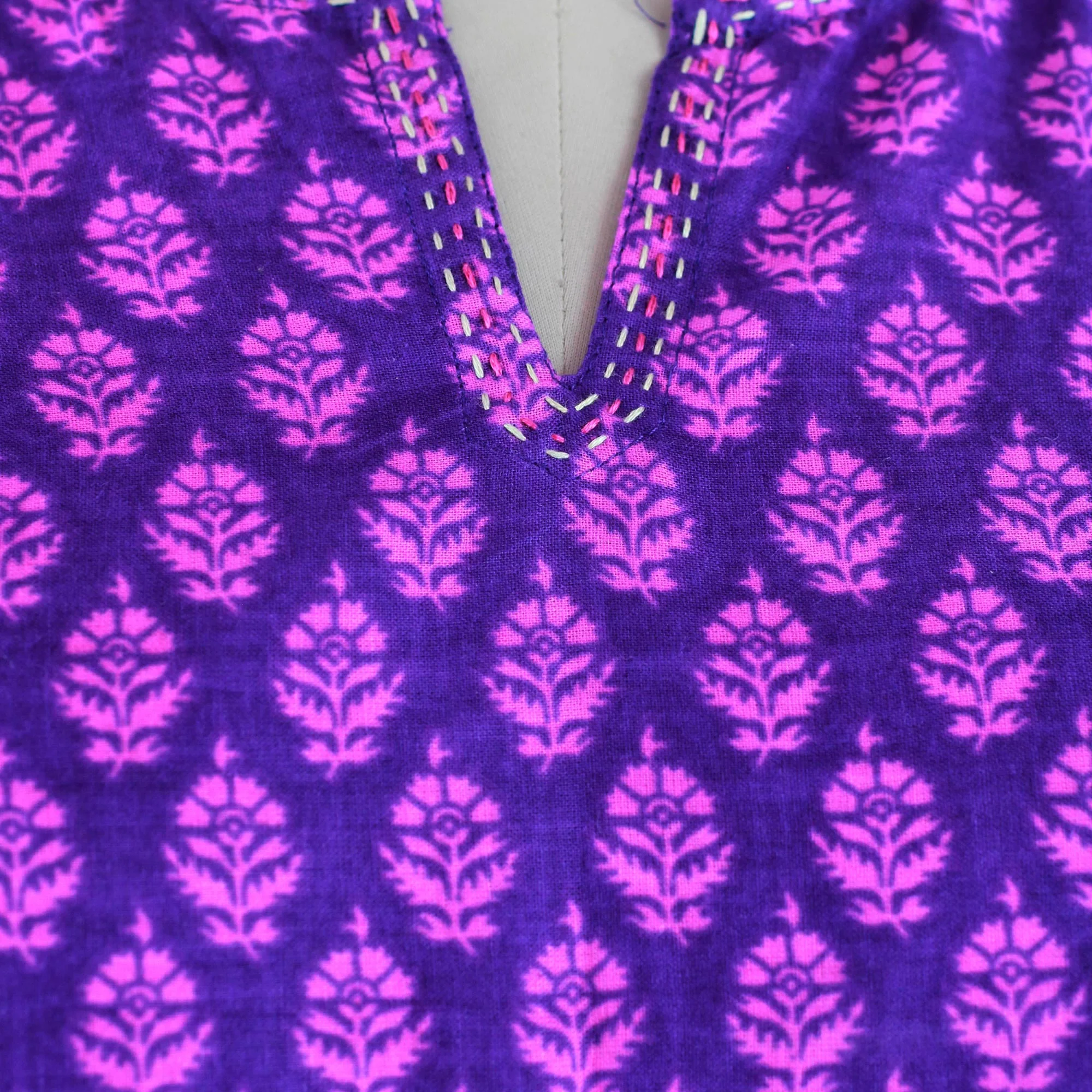 Radiant Orchid Blossom Purple Cotton Tunic - Image 5