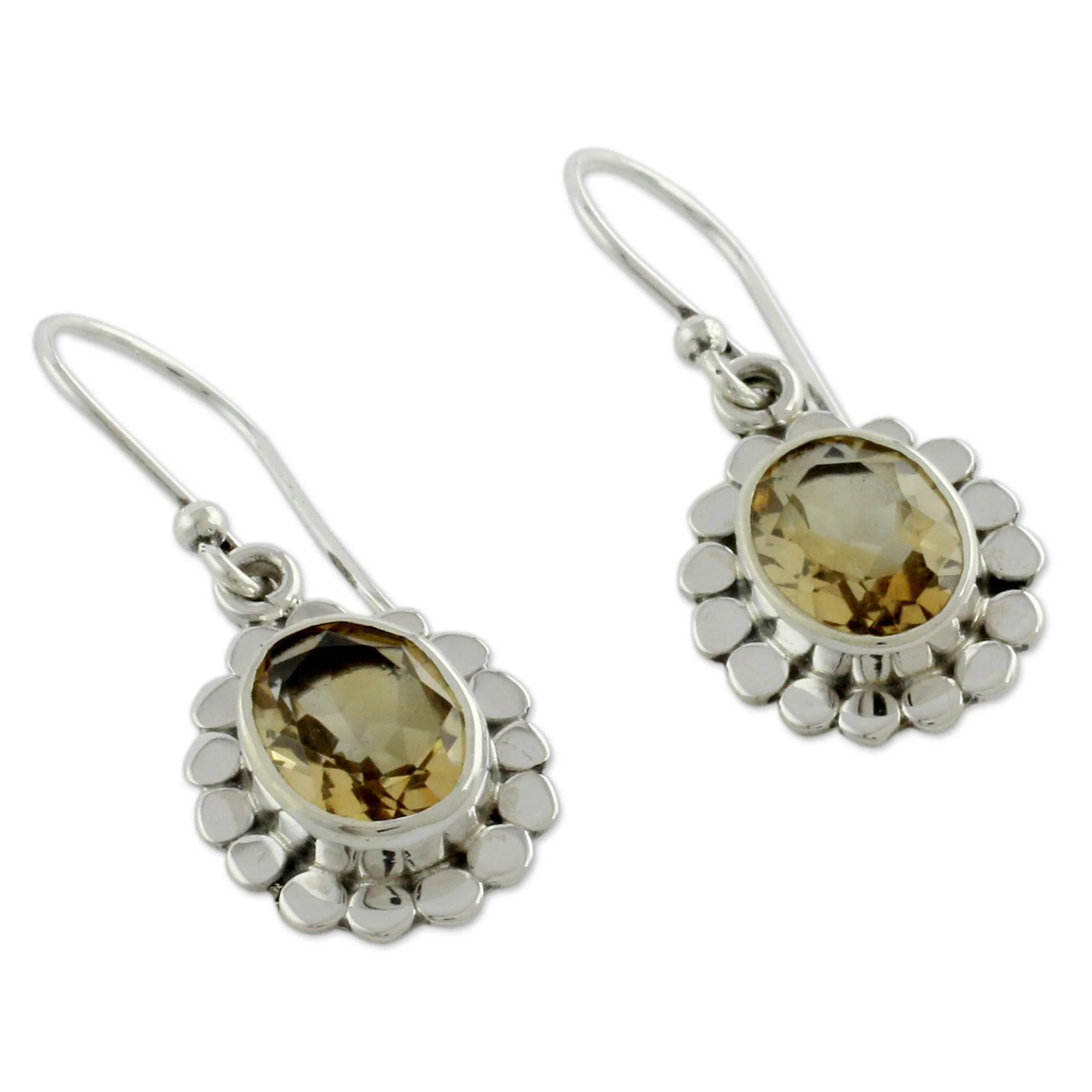 Radiant Petals Citrine Dangle Earrings - Image 3