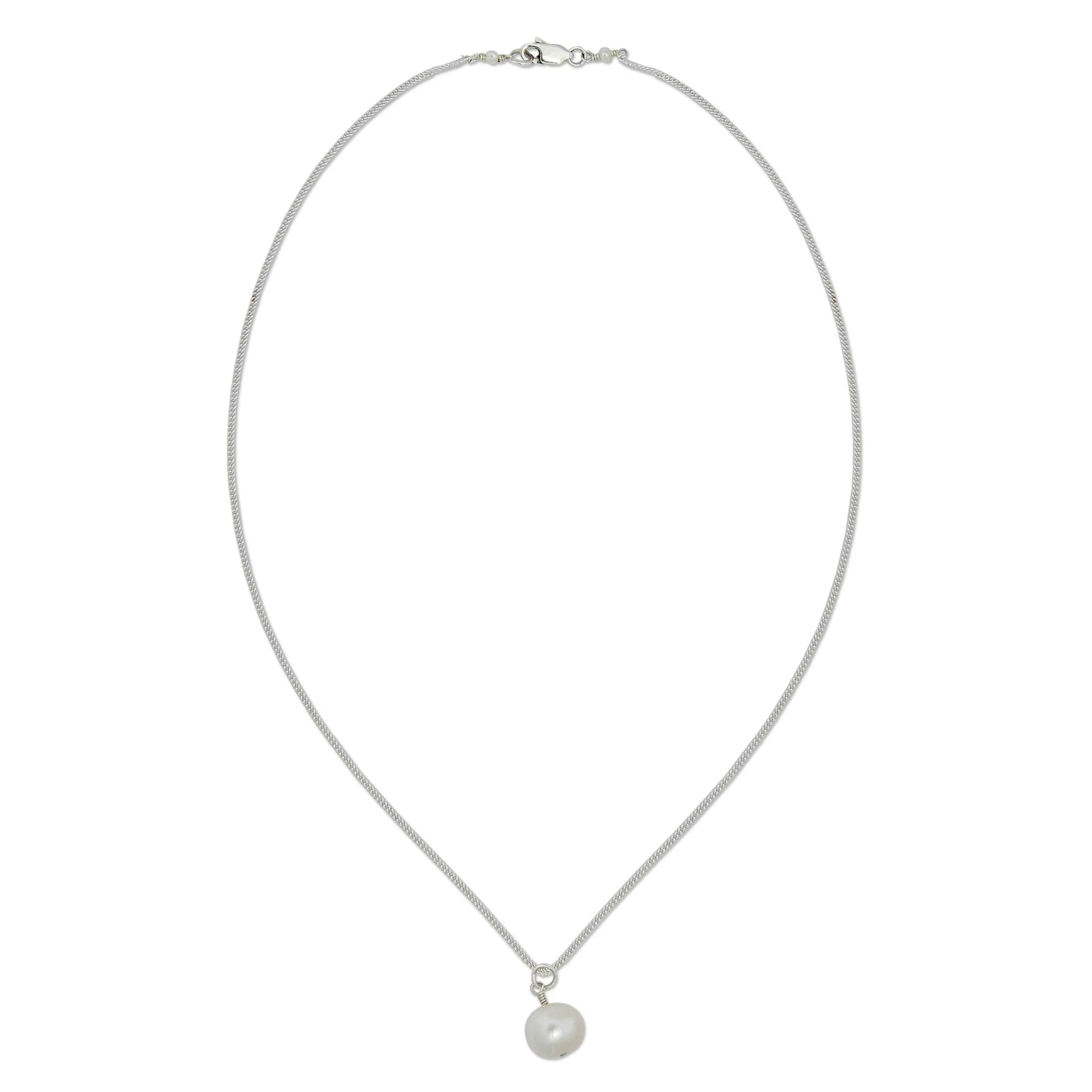 Radiant Purity White Pearl Necklace - Image 2