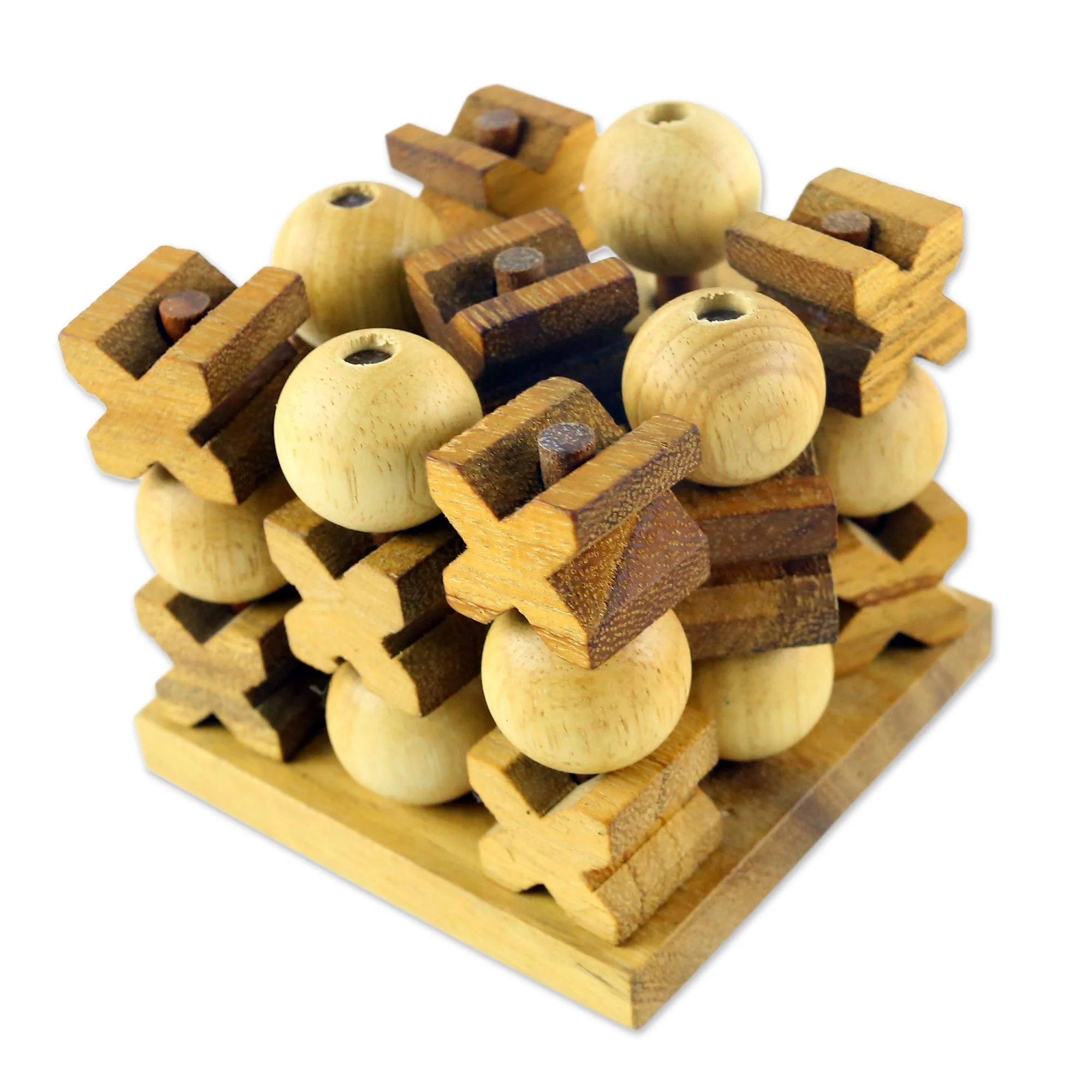 Rain Tree Wood Tic-Tac-Toe Game - Image 2