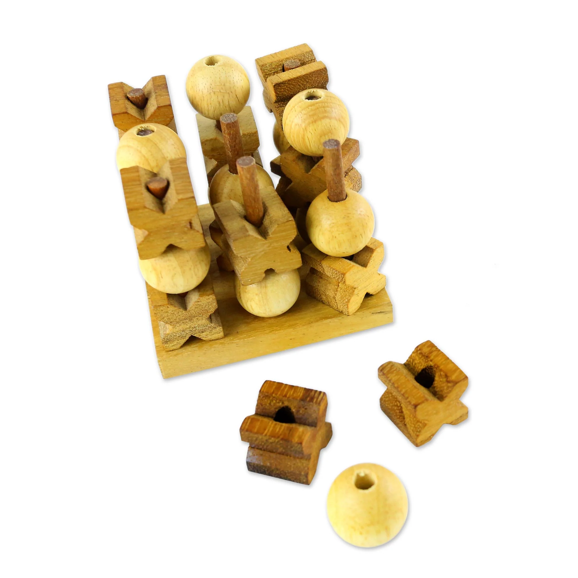Rain Tree Wood Tic-Tac-Toe Game - Image 3