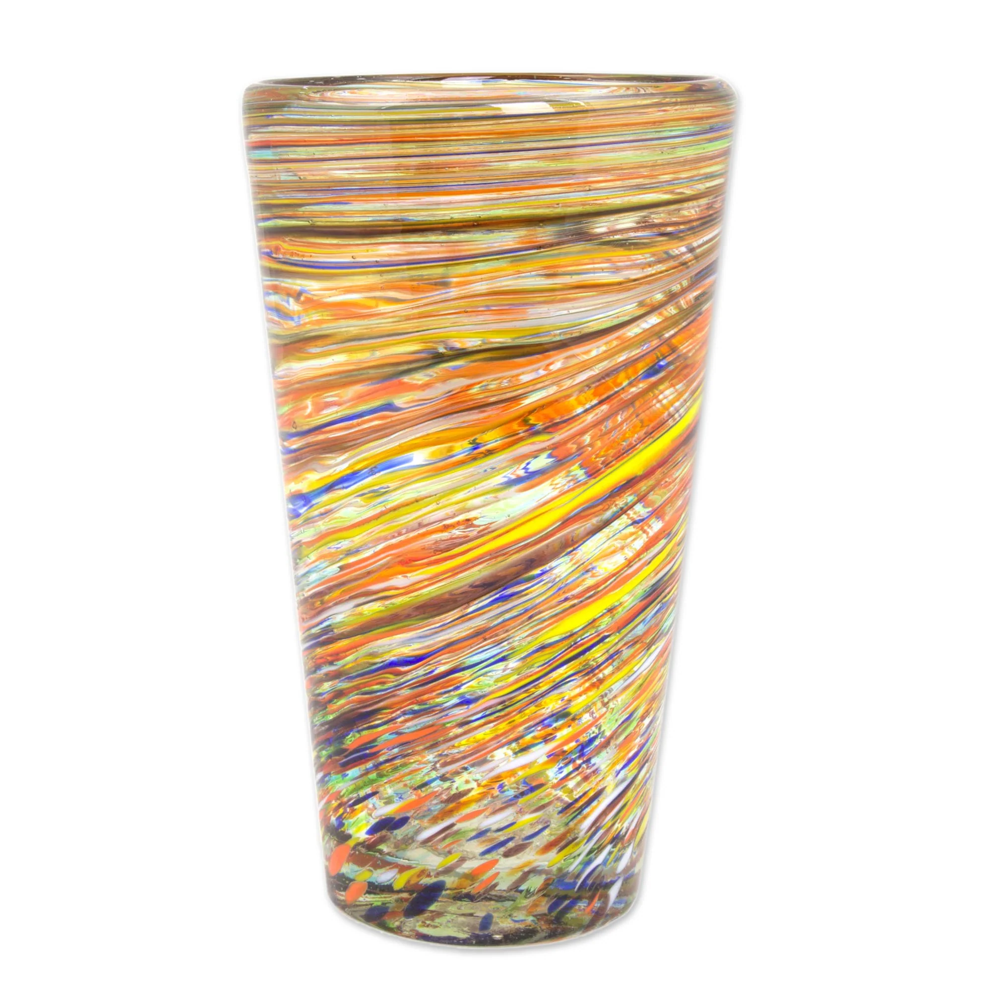 Rainbow Centrifuge Hand Blown Mexican Multicolor 13 oz Highball Glasses (6) - Image 5