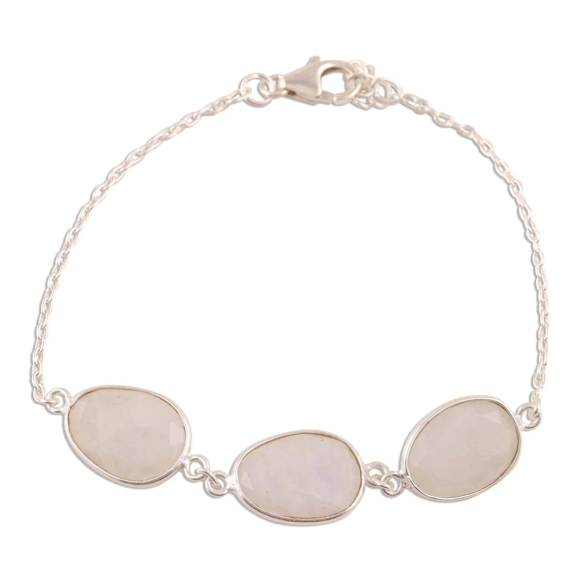 Rainbow Glisten 18-Carat Rainbow Moonstone Pendant Bracelet from India - Image 2
