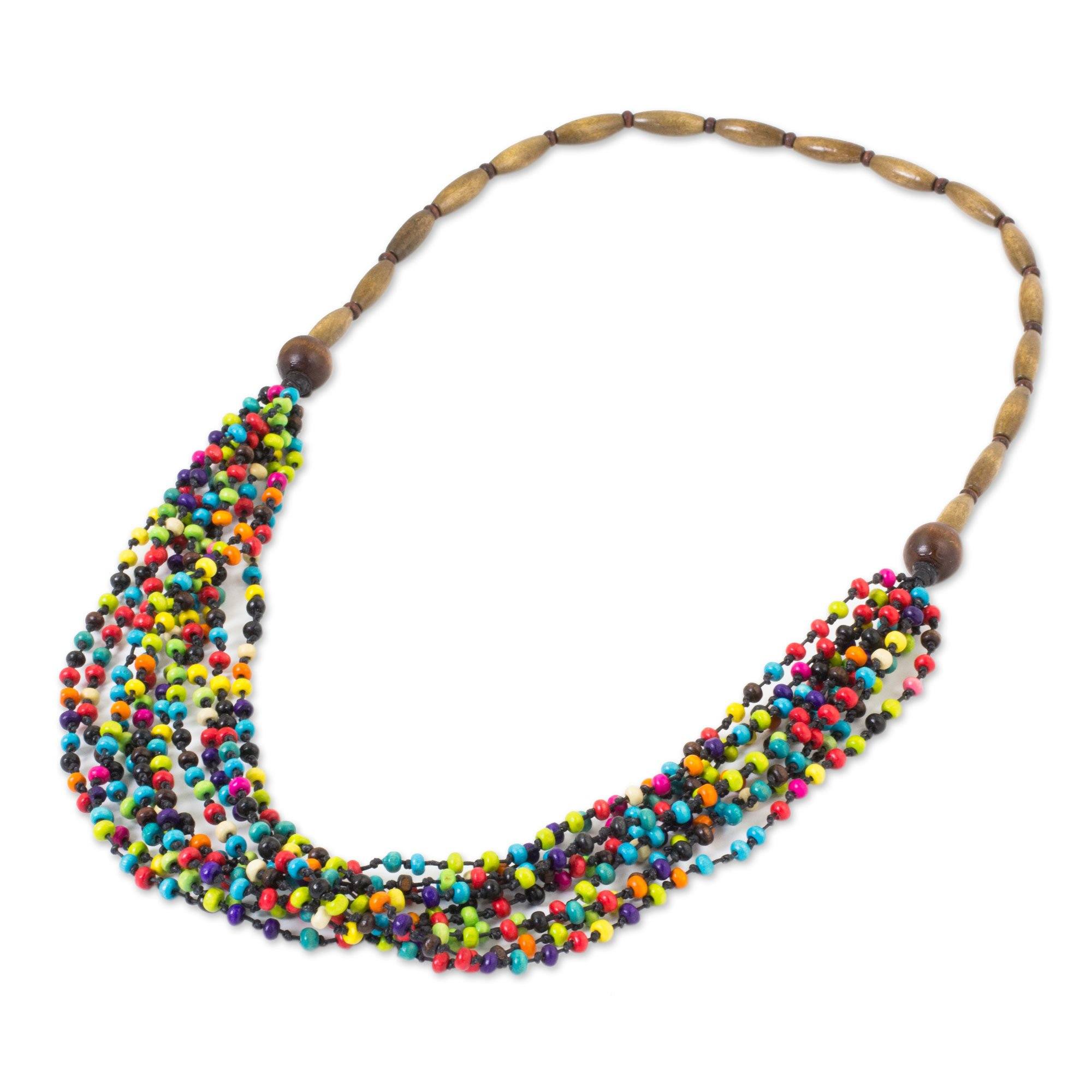 Rainbow Littleleaf Boxwood Beaded Necklace - Image 3