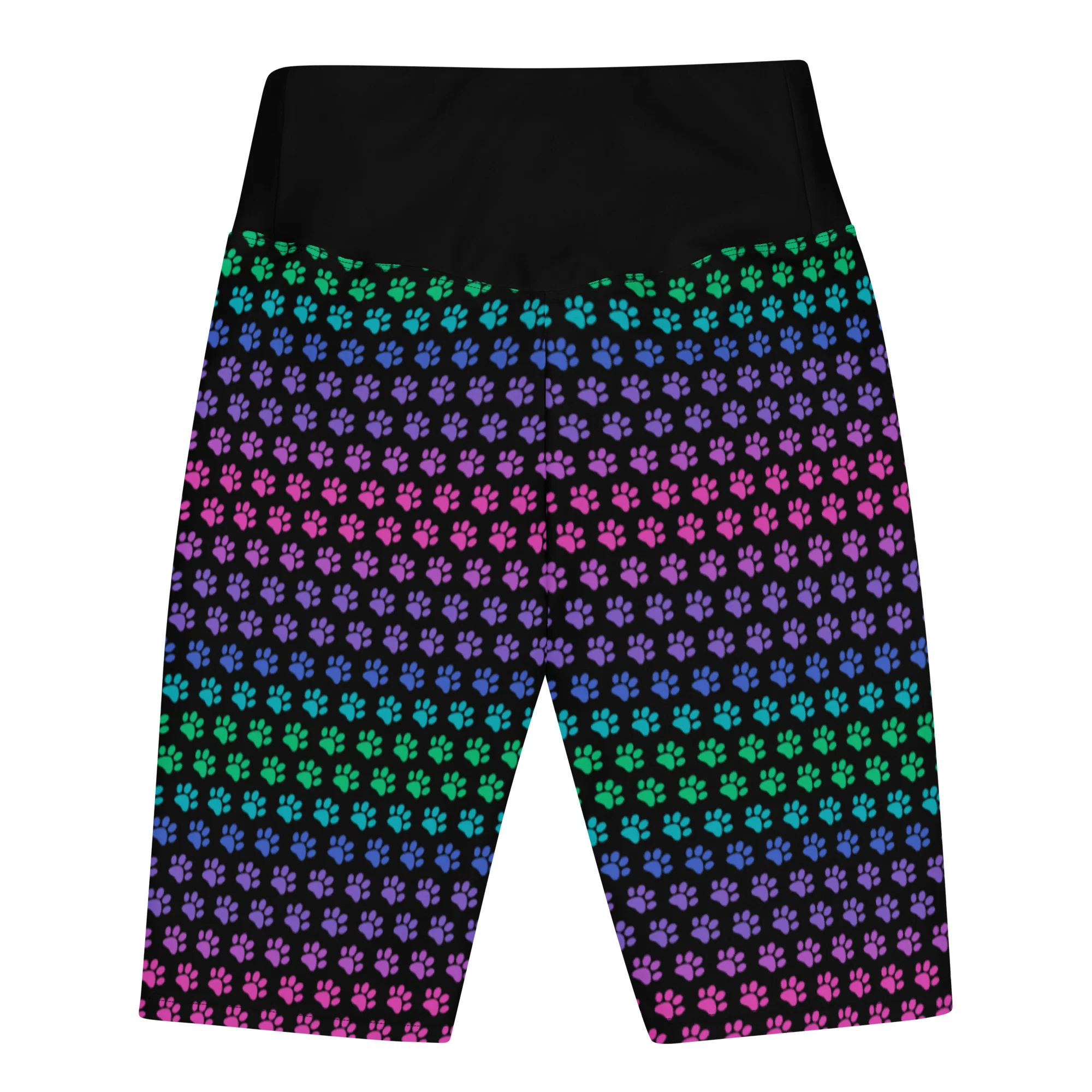 Rainbow Paw All Over Print Biker Shorts - Image 2