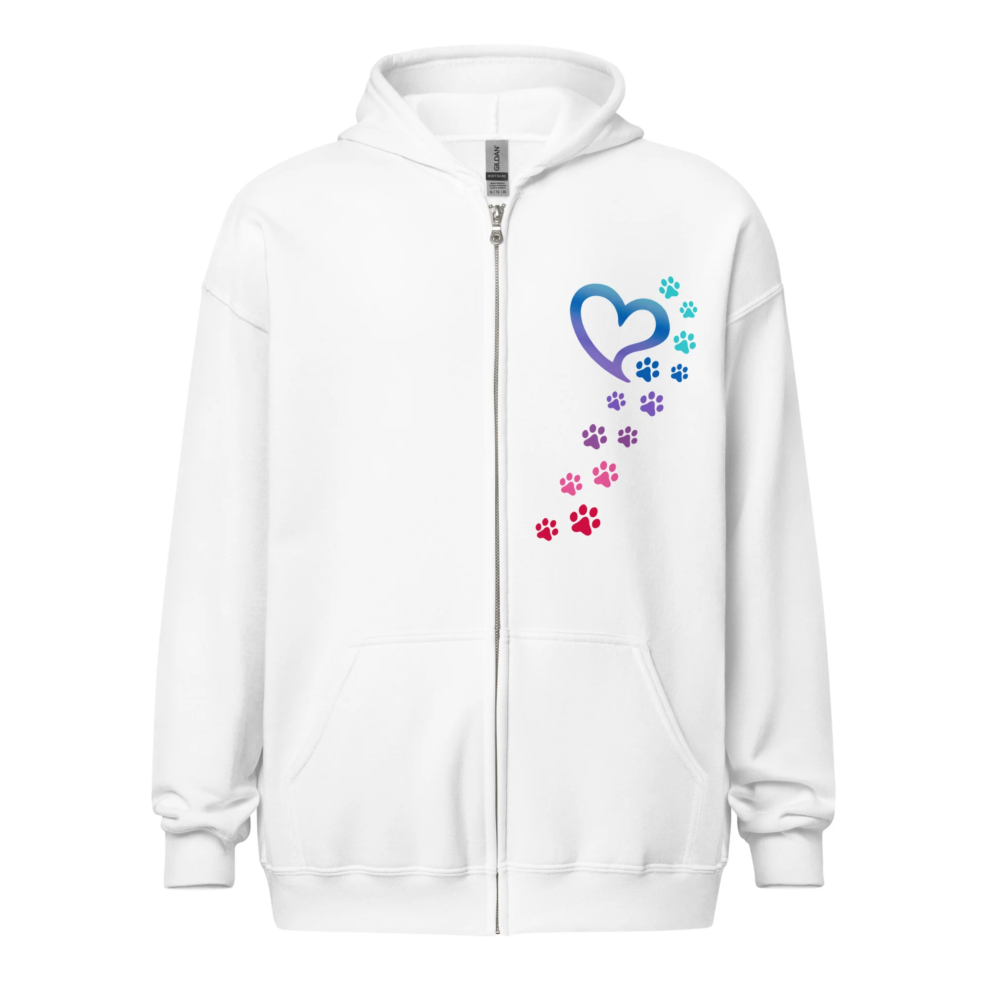 Rainbow Paws To My Heart Heavy Blend Zip Hoodie - Image 12