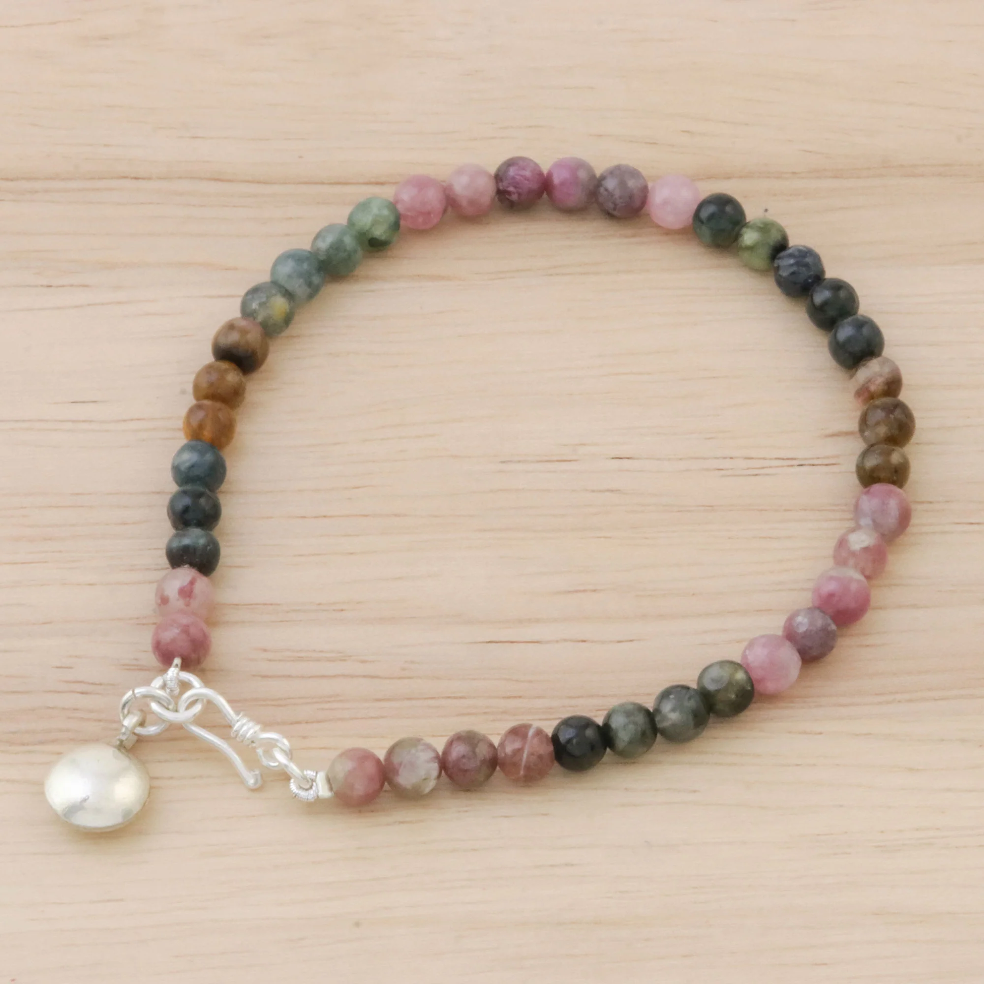 Rainbow Sweetness Colorful Tourmaline Beaded Bracelet from Thailand - Image 4