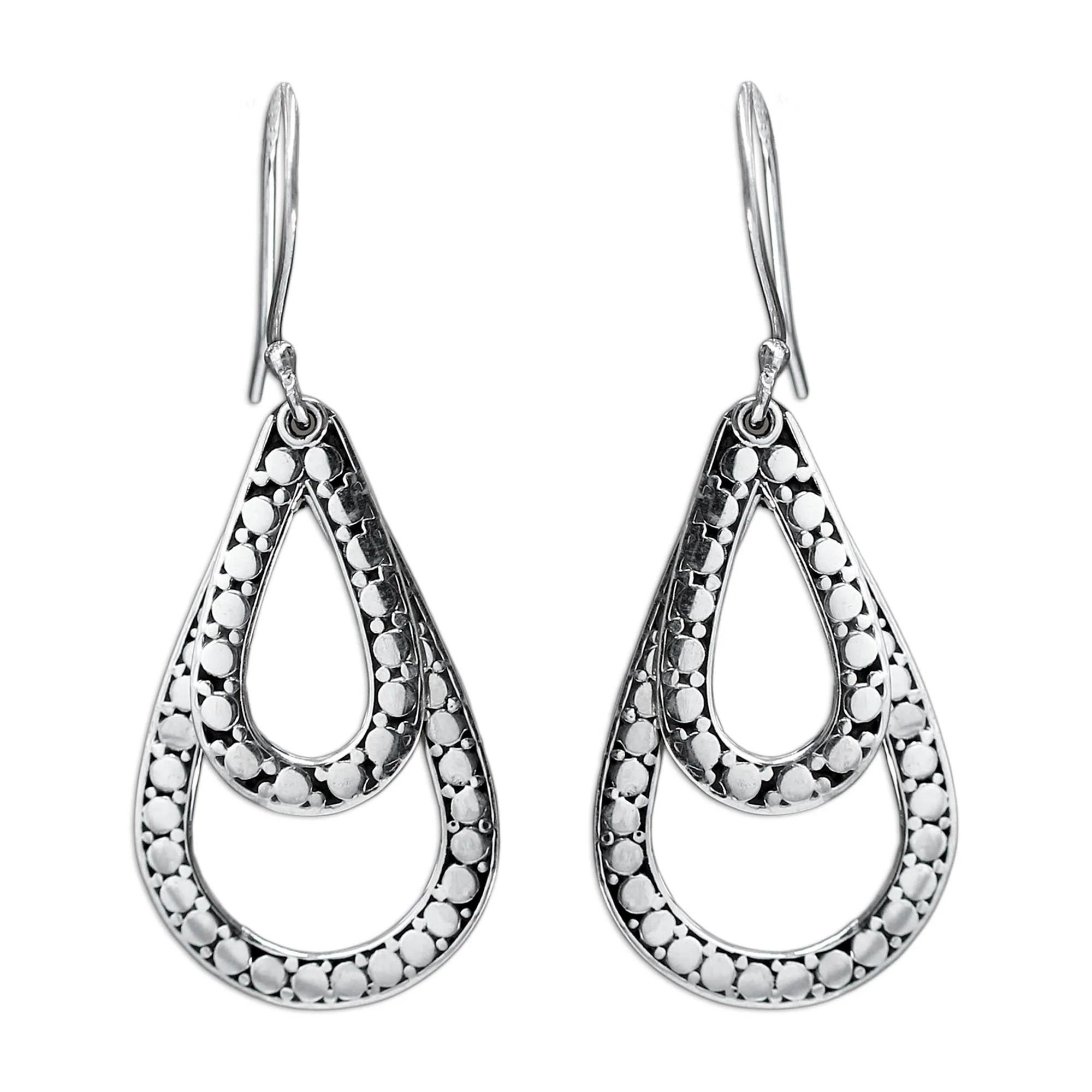 Raindrop Tears Sterling Silver Dangle Earrings - Image 2