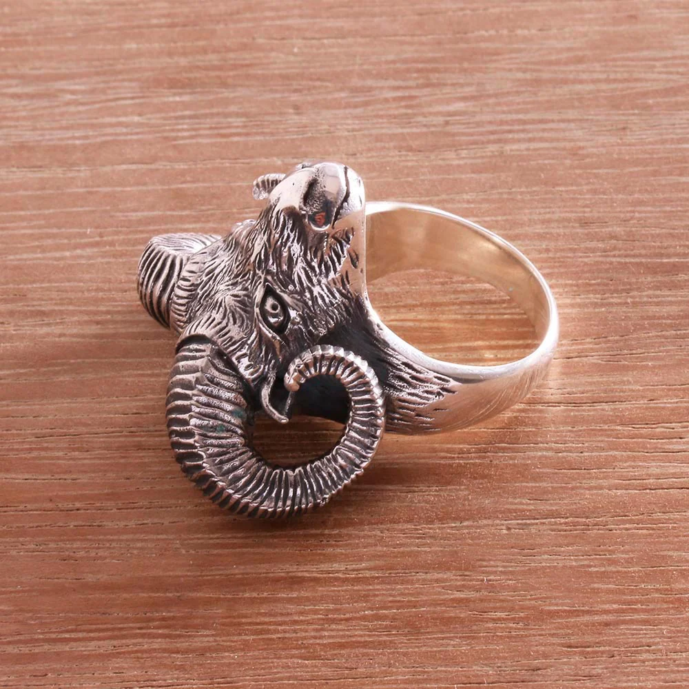 Ram Gaze Sterling Silver Ring - Image 3