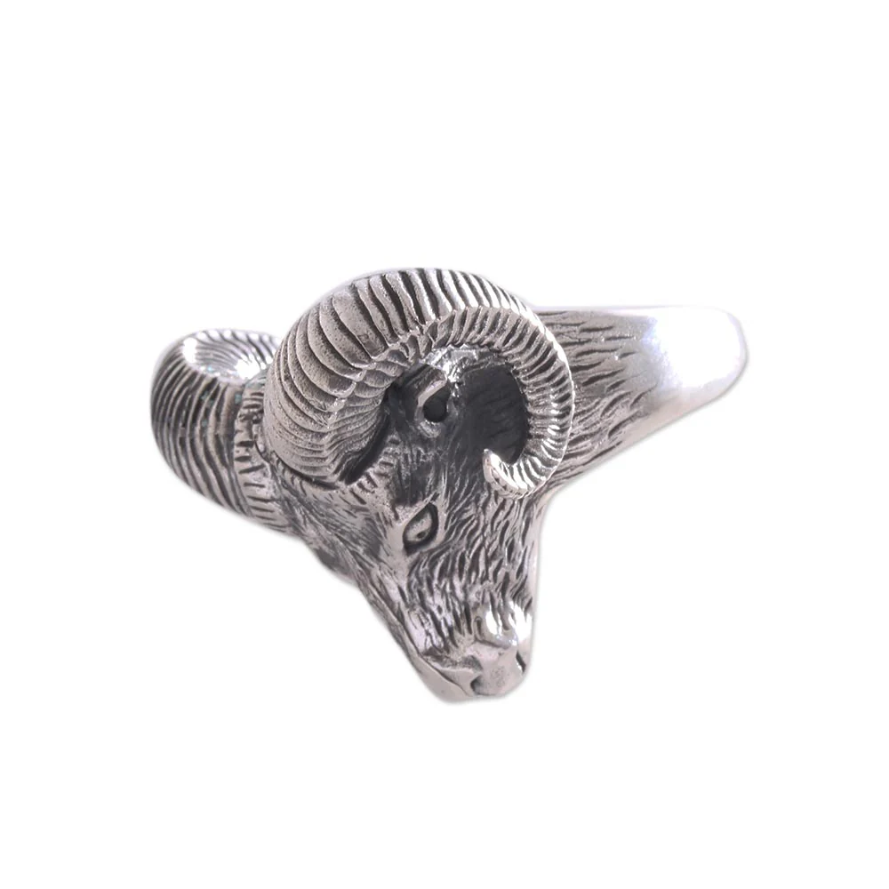 Ram Gaze Sterling Silver Ring - Image 5