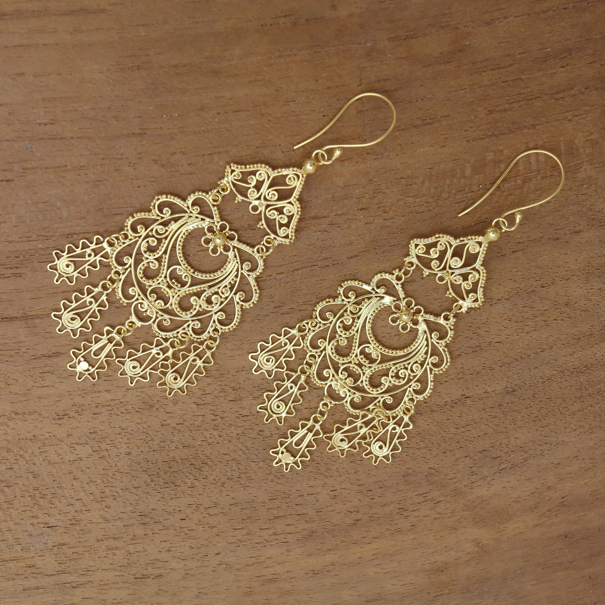 Real Beauty Artisan Crafted Gold Plated Sterling Silver Earrings - Image 3