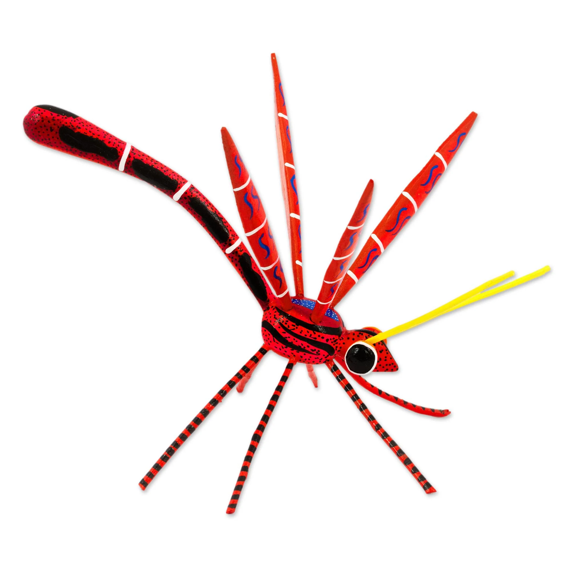 Red Dragonfly Handmade Dragonfly Alebrije Figurine in Red from Oaxaca - Image 2