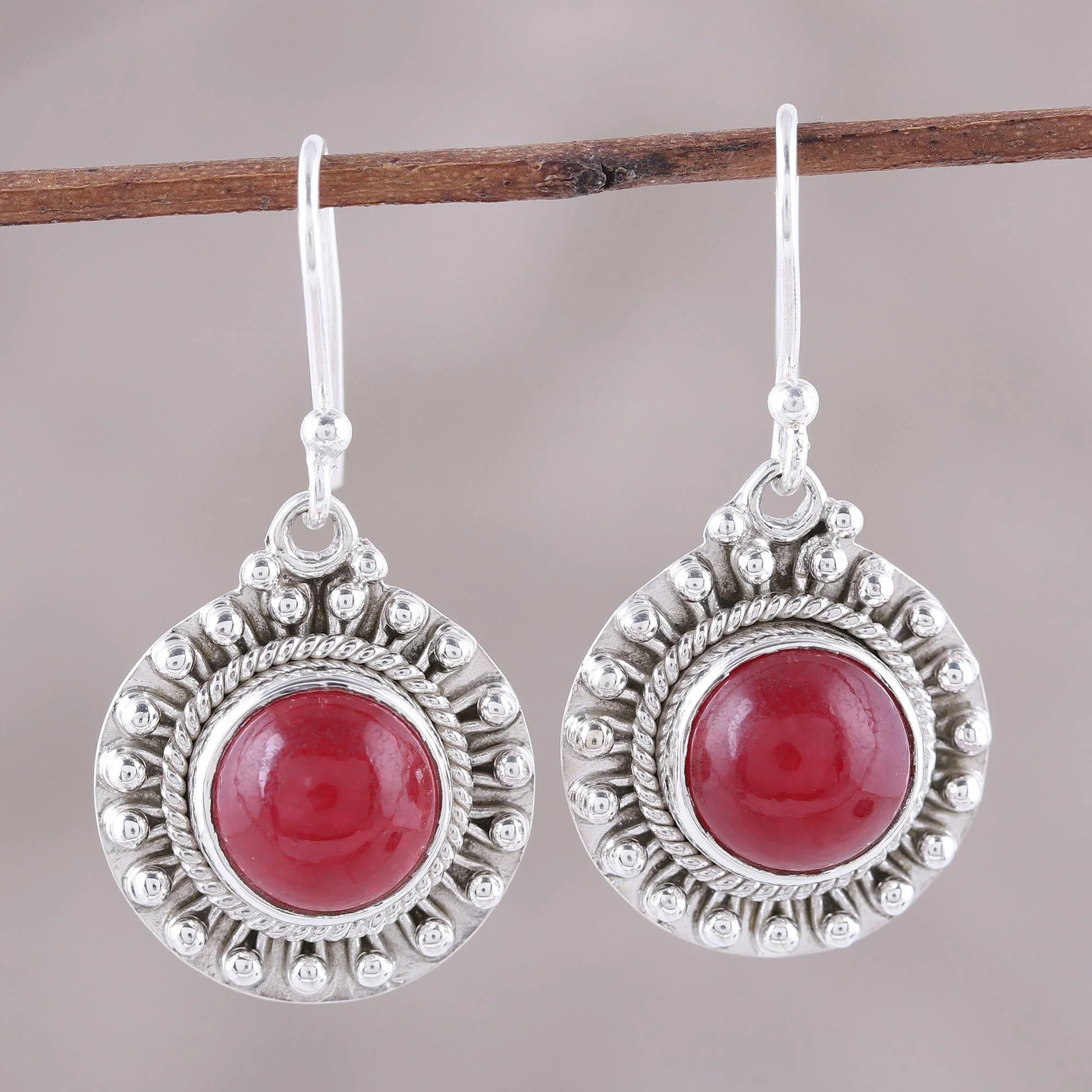 Red Mystique Jasper & Sterling Silver Earrings