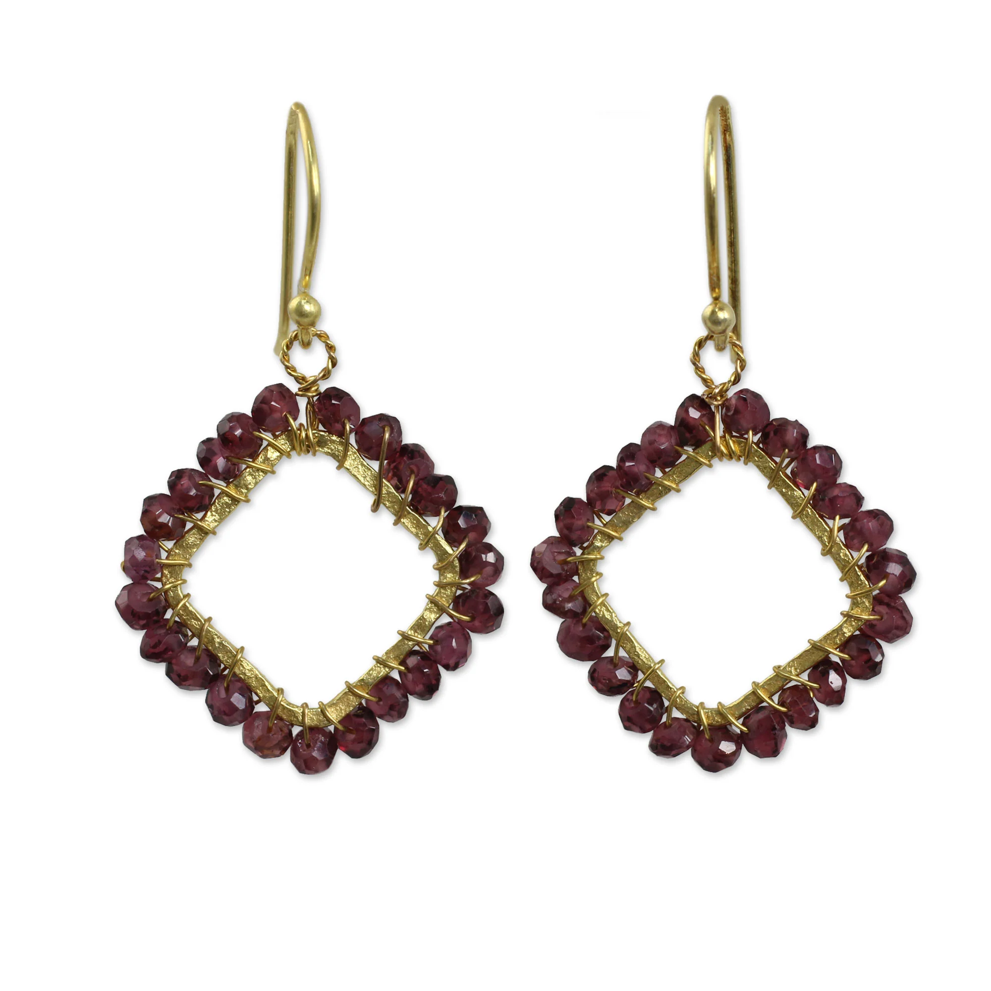 Red Treasure Garnet Dangle Earrings - Image 2