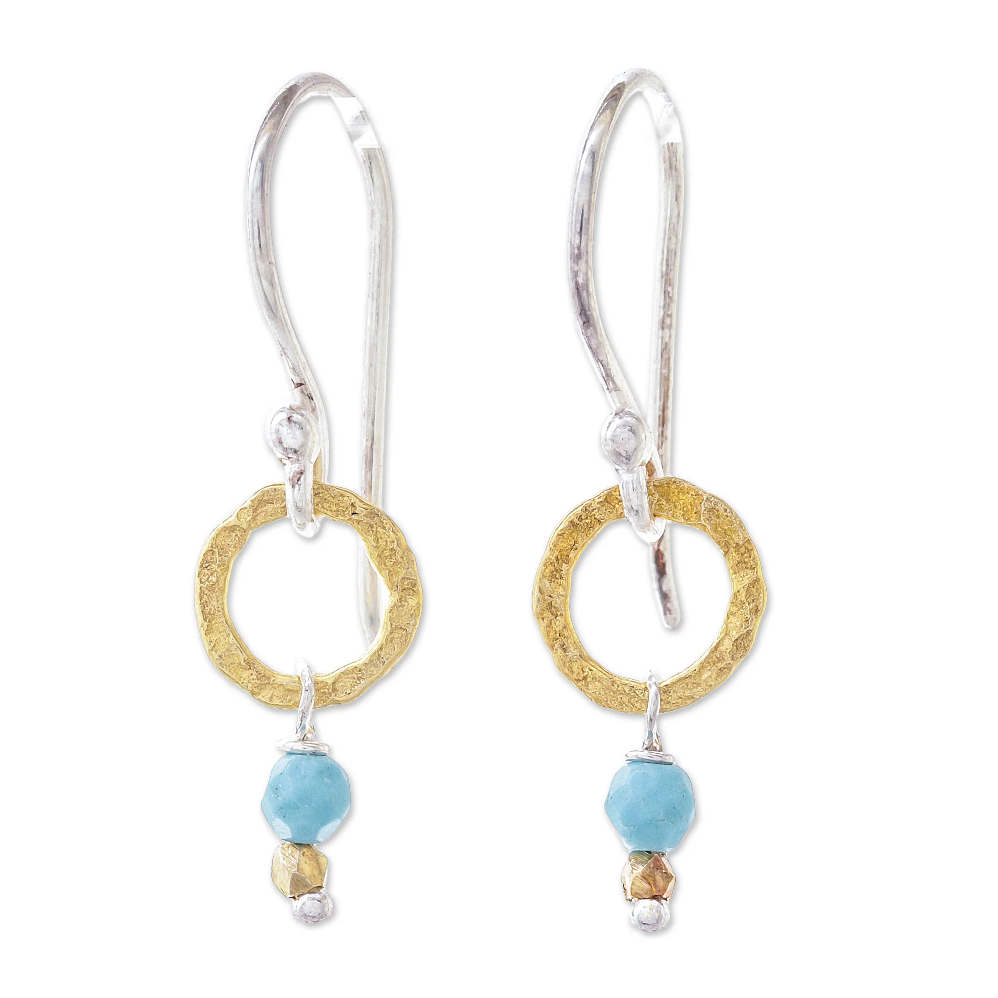 Regal Rings Gold Accented Calcite Dangle Earrings from Thailand - Image 2
