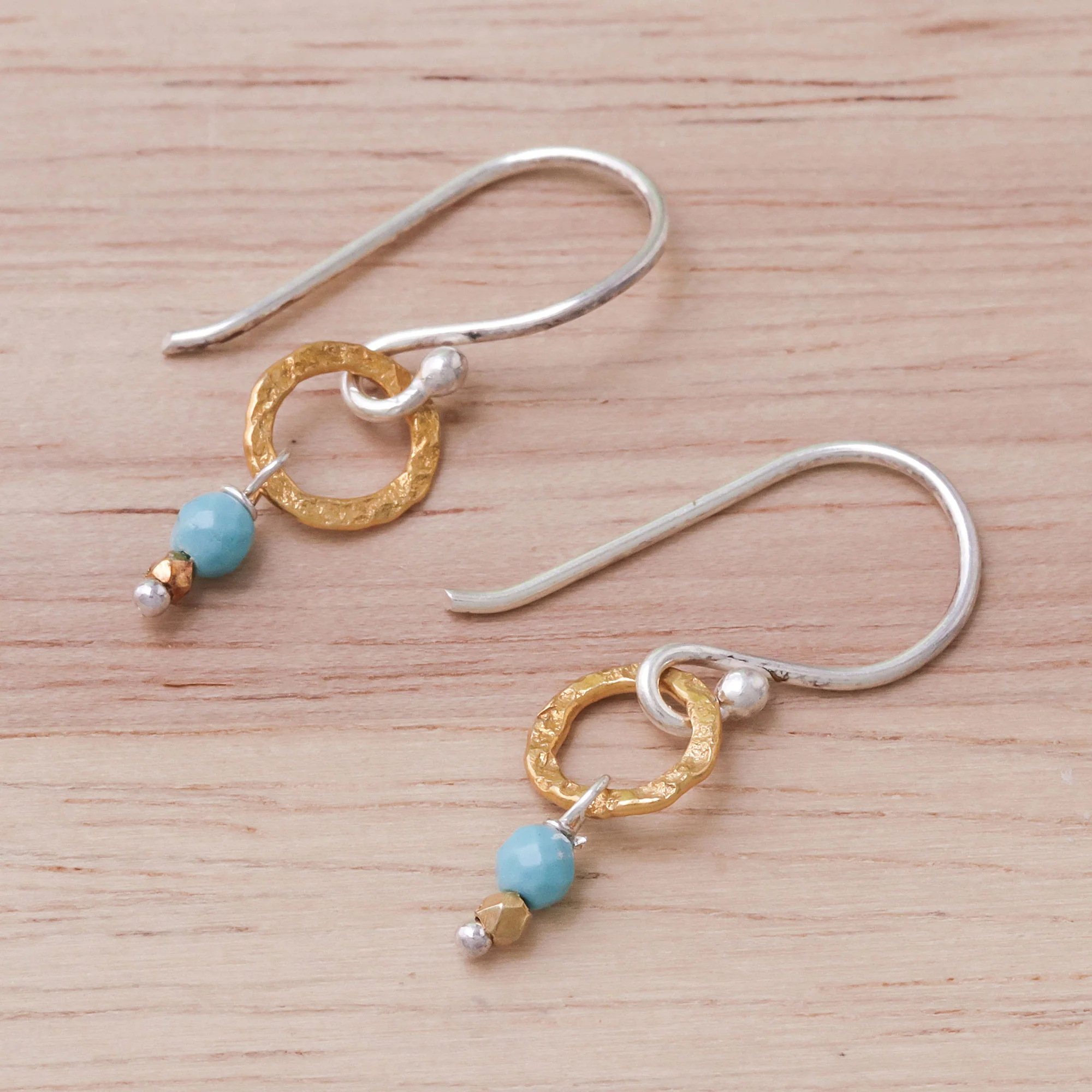Regal Rings Gold Accented Calcite Dangle Earrings from Thailand - Image 3