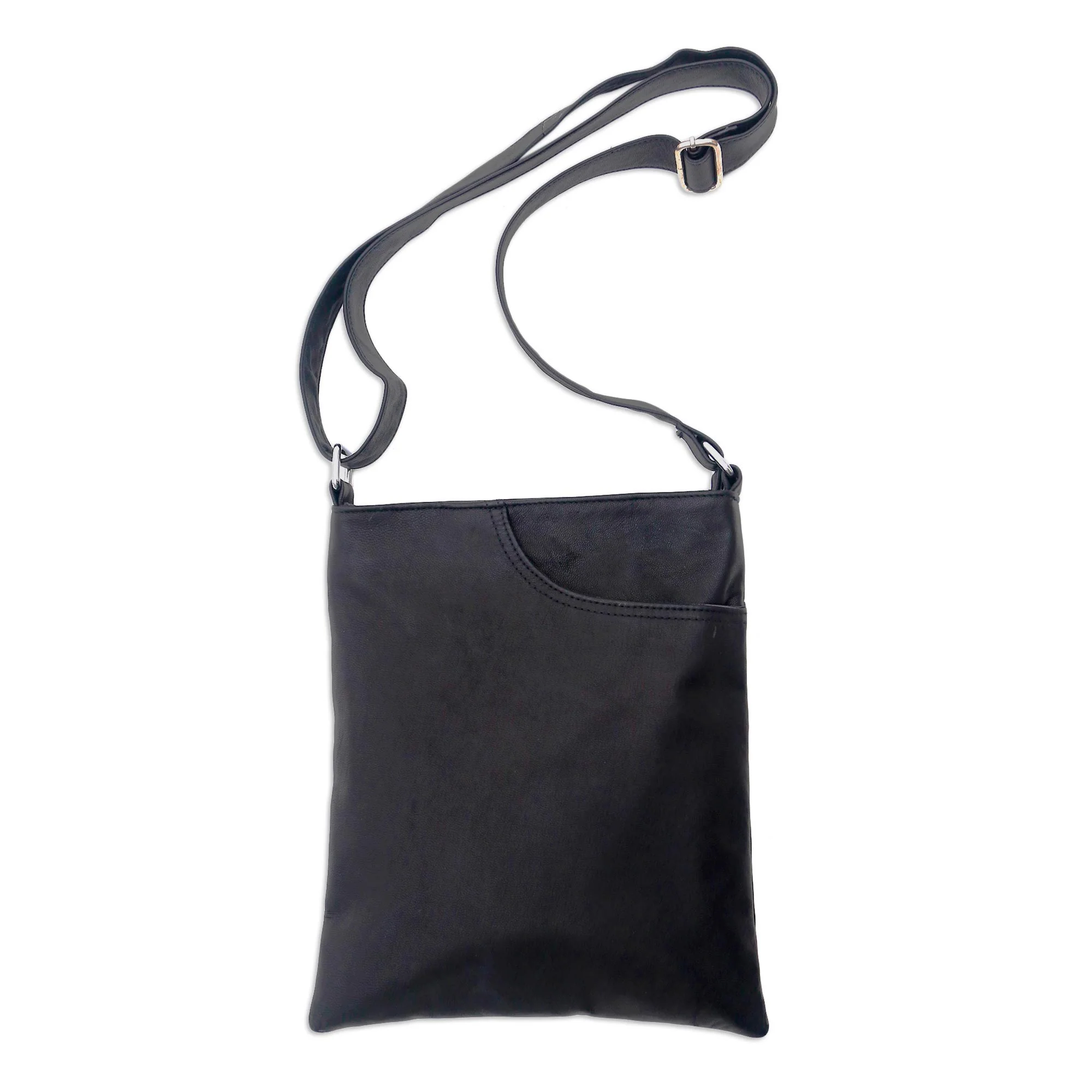 Reign of Jogja Versatile Black Leather Shoulder Bag with Multi Pockets - Image 4