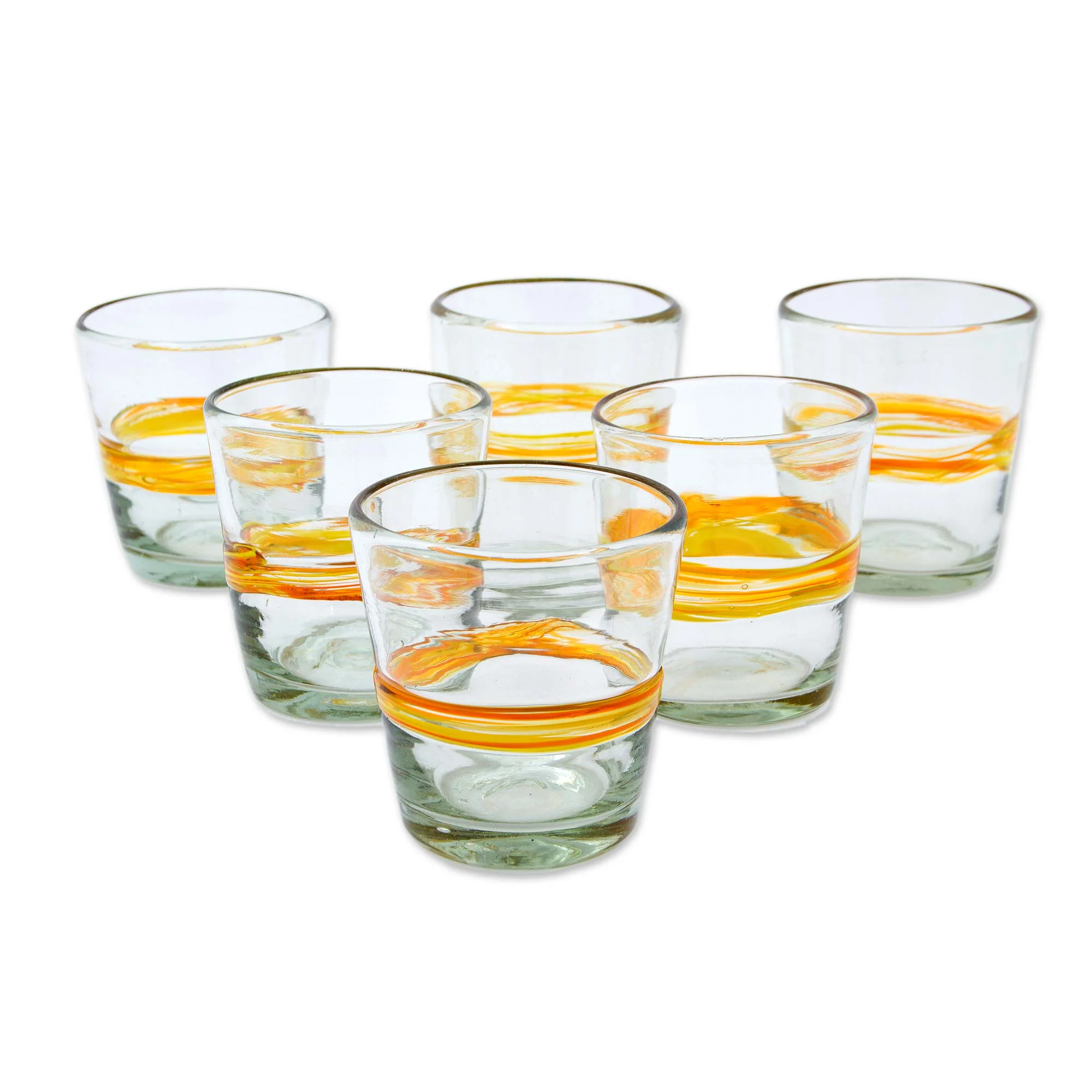 Ribbon Of Sunshine Hand-Blown Glass Tumbler Glass Set - Image 2
