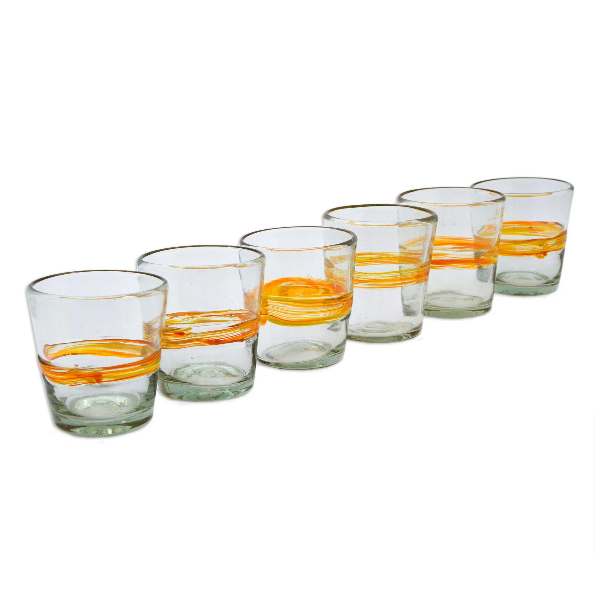 Ribbon Of Sunshine Hand-Blown Glass Tumbler Glass Set - Image 3