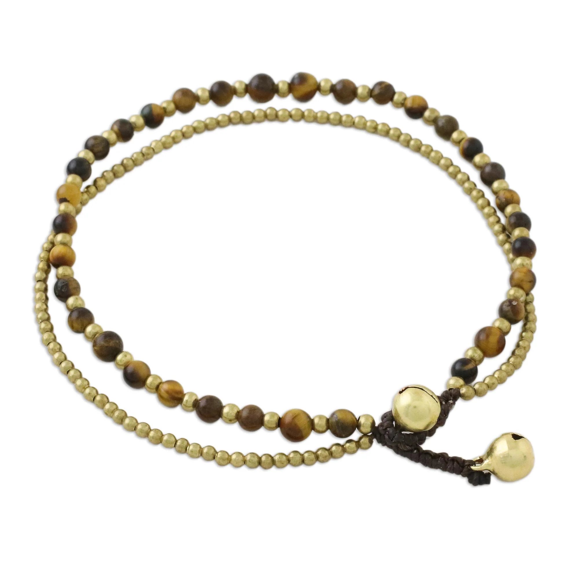 Ringing Beauty Tiger's Eye Beaded Anklet - Image 4