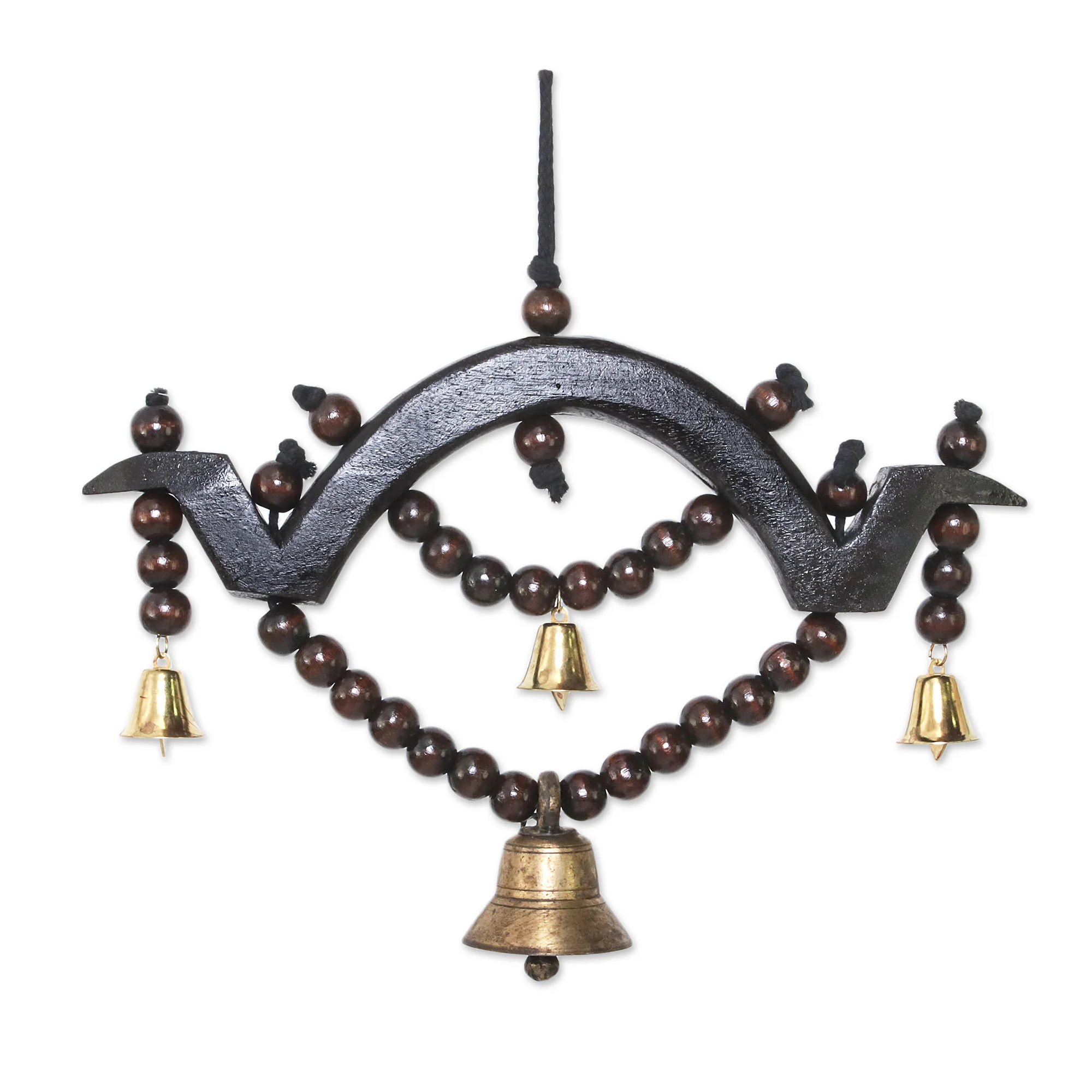 Ringing Countryside Handmade Raintree Wood Mobile from Thailand - Image 2