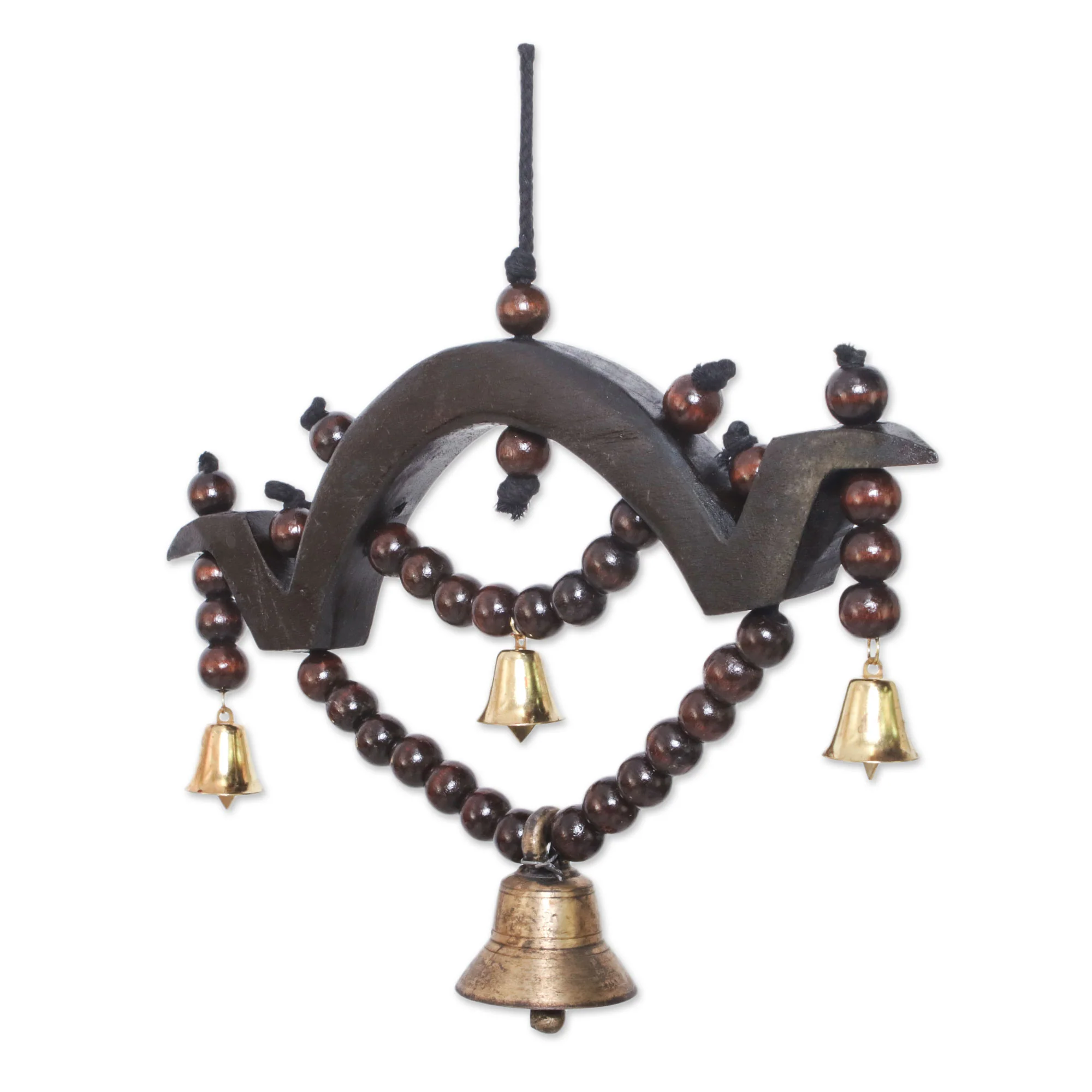 Ringing Countryside Handmade Raintree Wood Mobile from Thailand - Image 3