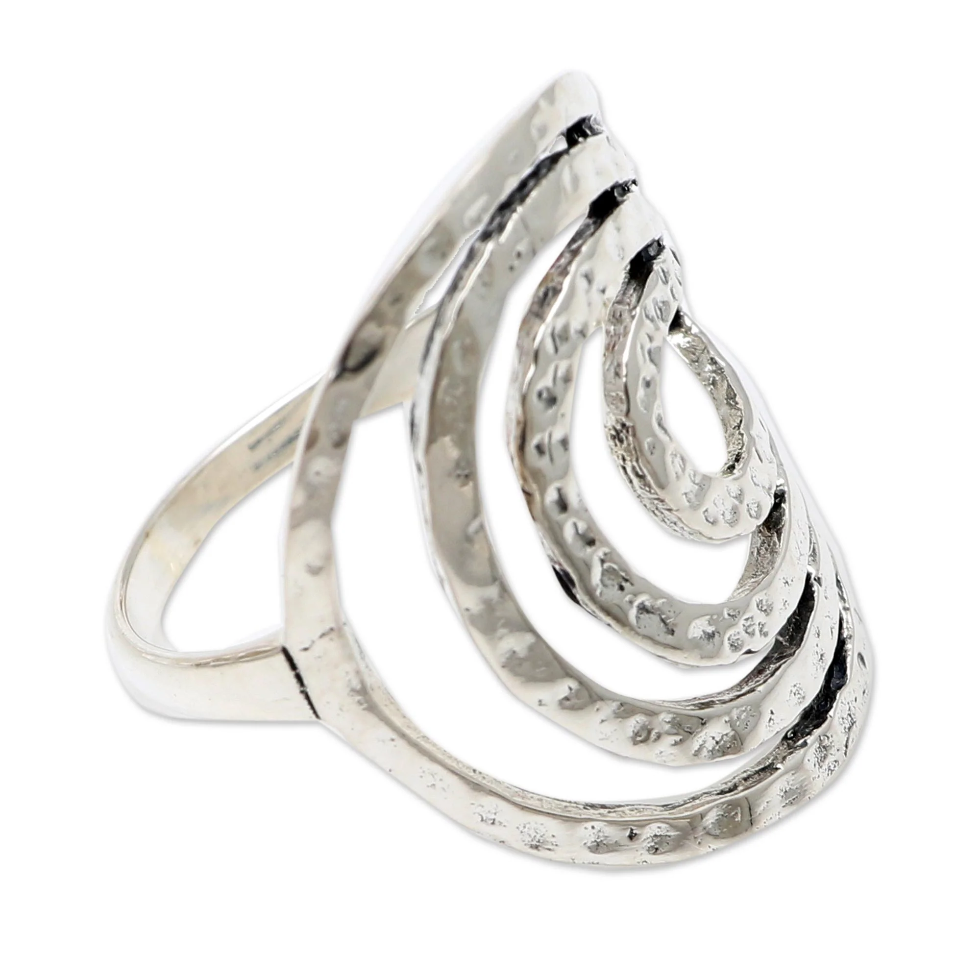 Rippling Water Hand Made Sterling Silver Band Ring - Image 2