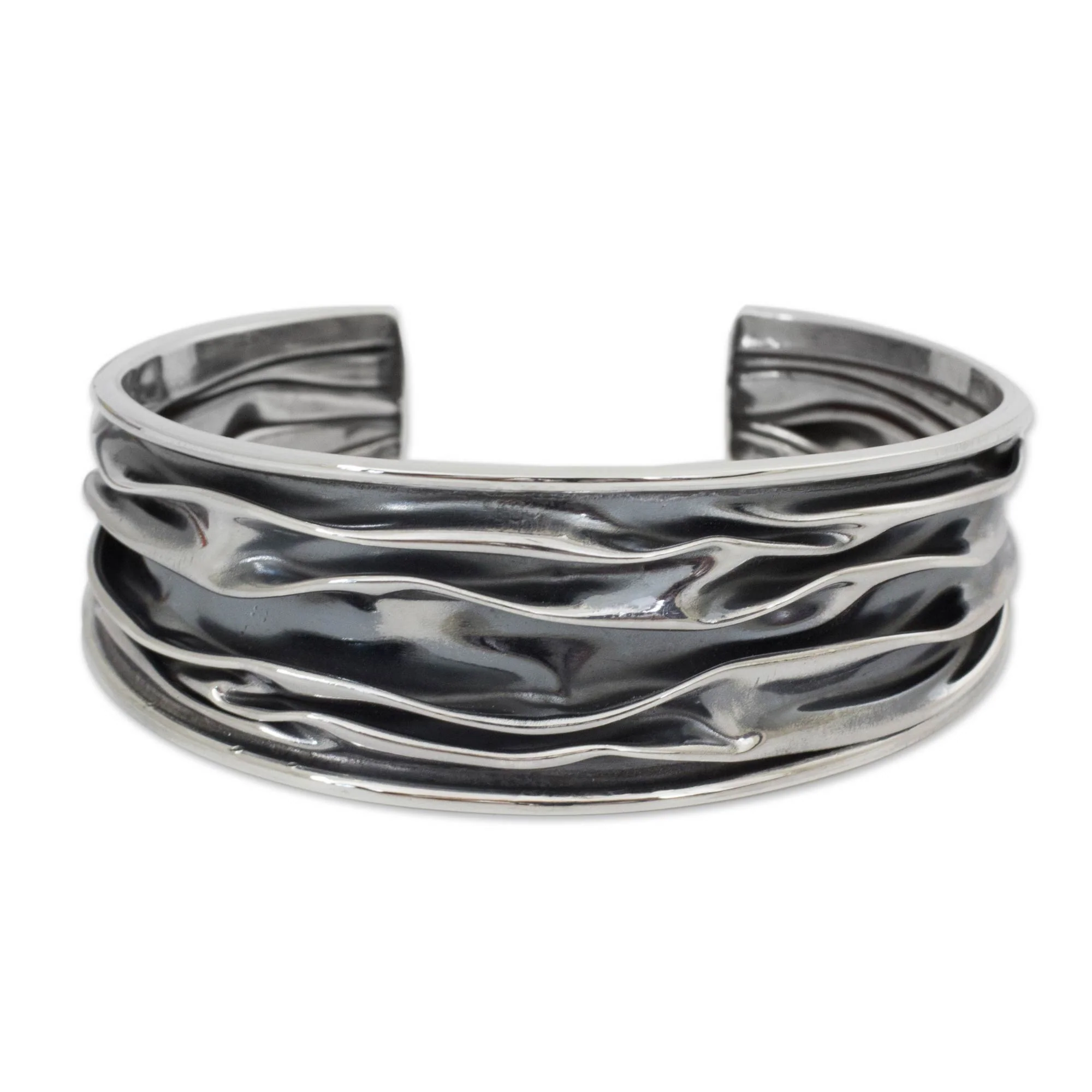River Silver Cuff Bracelet - Image 2