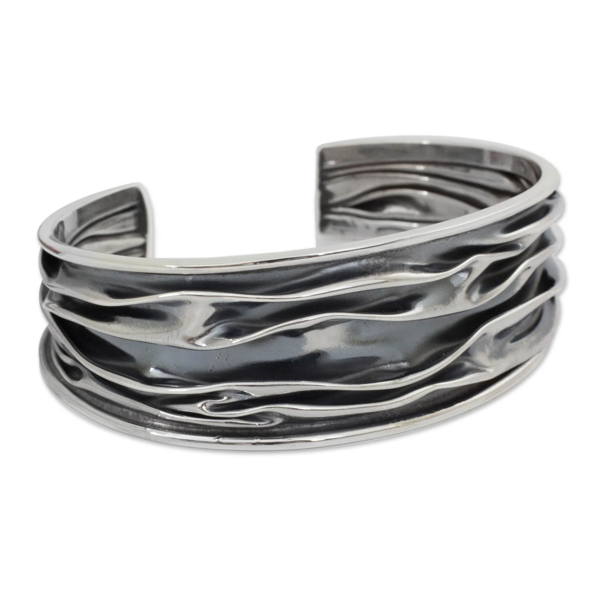 River Silver Cuff Bracelet - Image 3