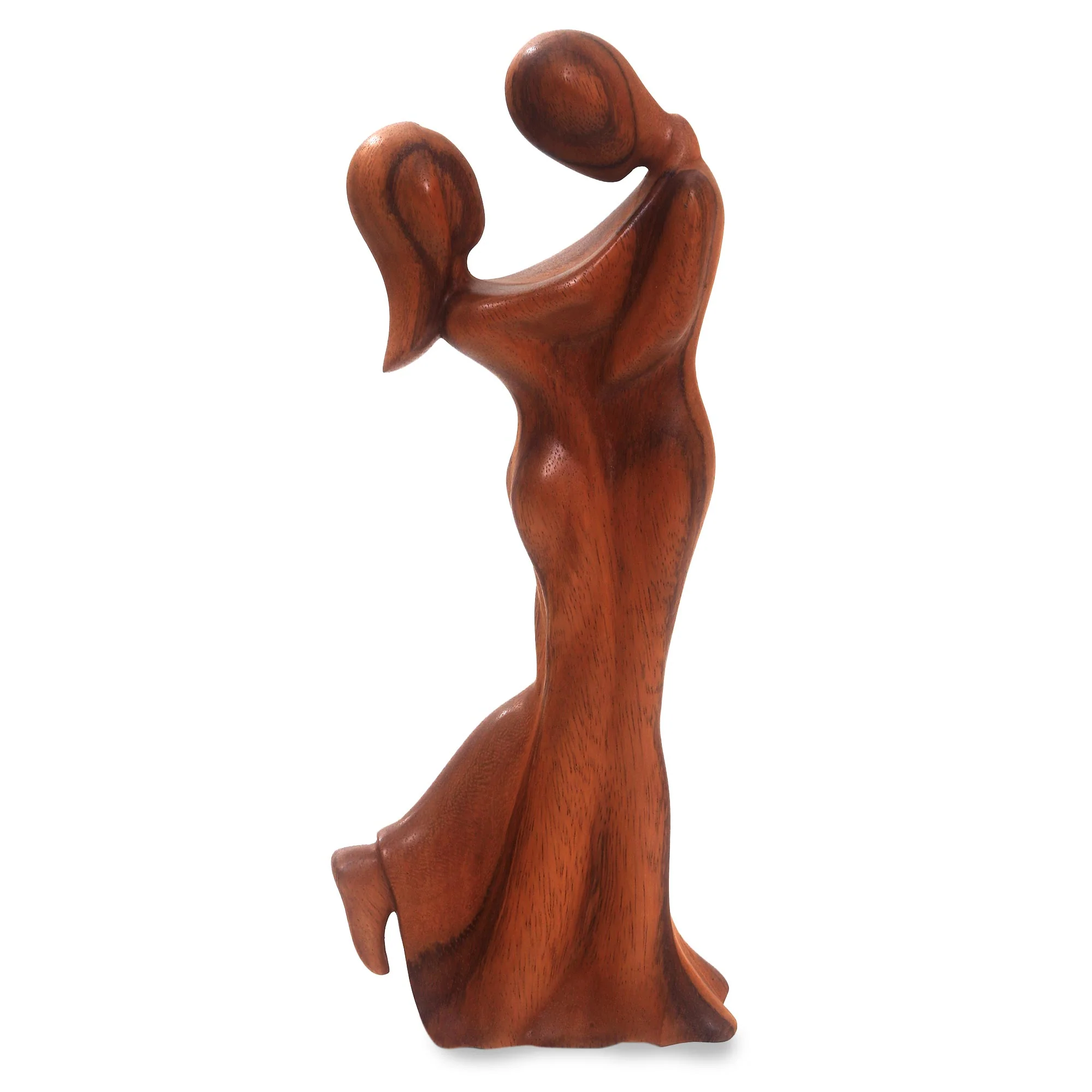 Romantic Embrace Romantic Suar Wood Sculpture from Bali - Image 3